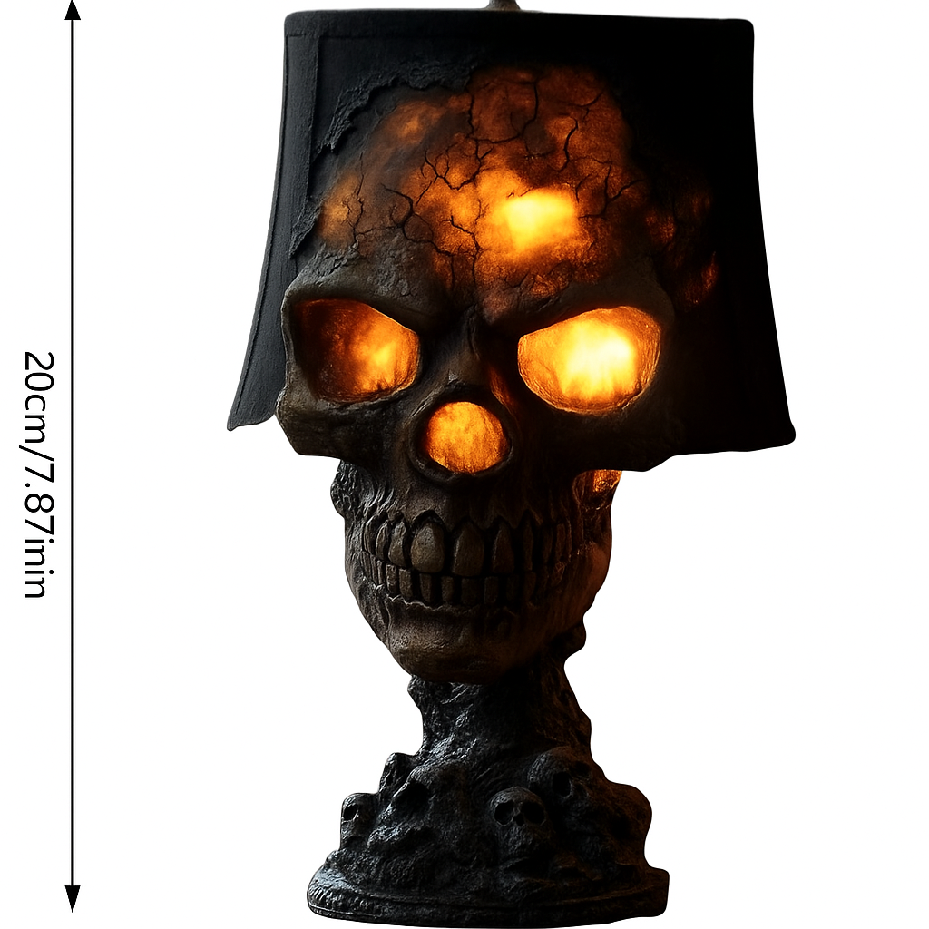 Skull Lava Lamp with Flowing Red Core – Gothic Ambient Table Light for Bedroom, Gaming Room & Dark Decor | Thomler