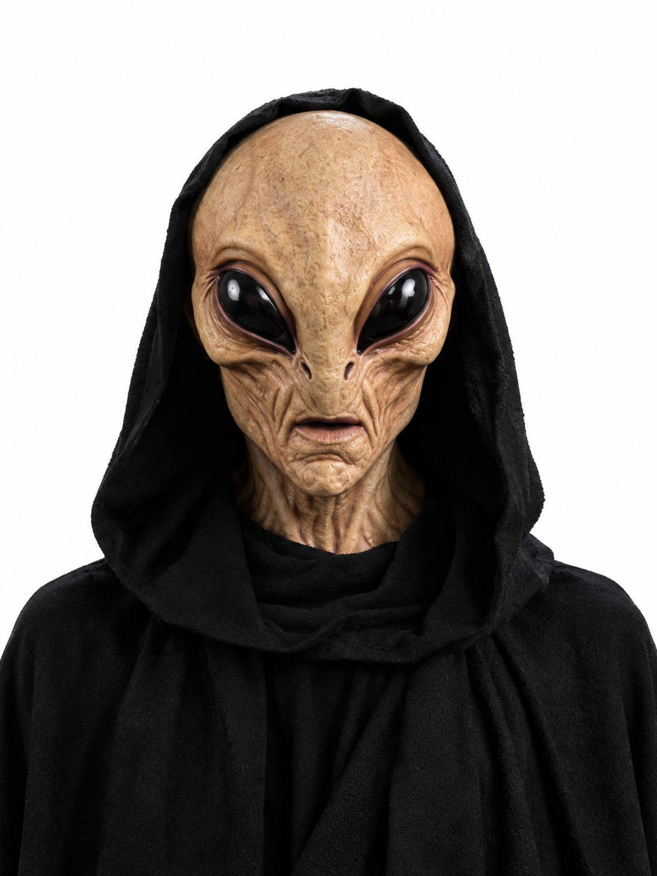 Full-Head Latex Extraterrestrial Mask for Halloween Costume Parties Adults One Size Breathable Design | Thomler