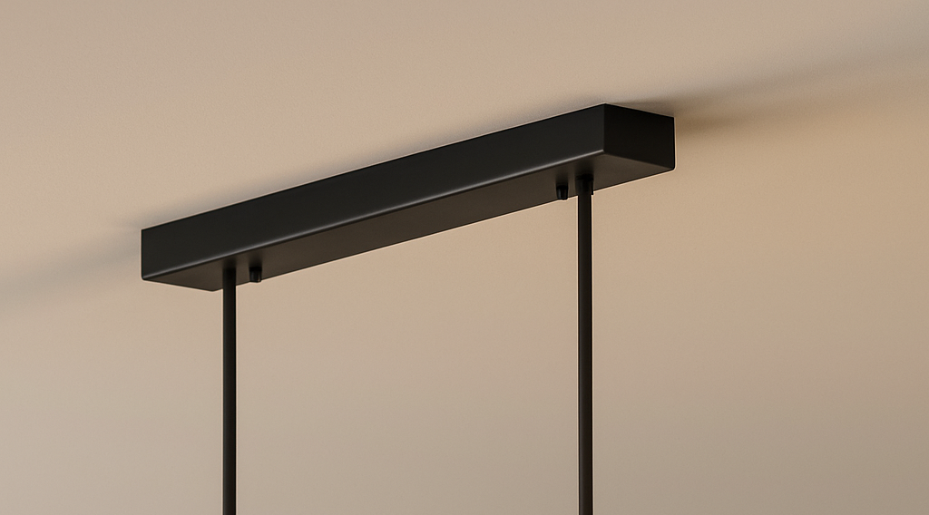 Pendant Light Aluminium 150.0 cm Black Dining Table Kitchen Island Dimmable Linear LED Hanging Ceiling Light | Thomler