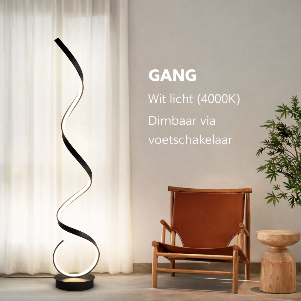 Floor Lamp Aluminium Spiral 133.0 cm White Dimmable Bedroom Reading Modern LED Standing Light | Thomler
