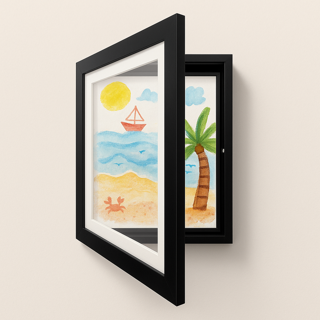 Photo Frame Storage Display 24.0 cm x 18.0 cm Magnetic A4 Artwork Memory Holder Wall Mounted Drawing Archive Portrait Landscape | Thomler