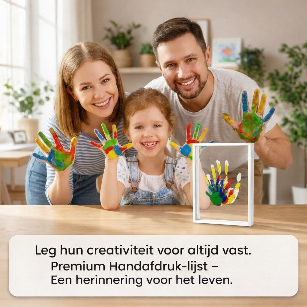 Family Handprint Portrait Kit with Frame – Create Personalized Keepsake Art Together – Easy DIY Memory Craft for Kids & Parents – Complete | Thomler