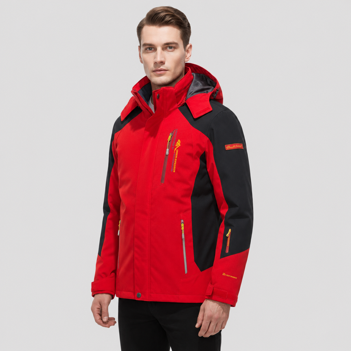 Men's Windproof Rain Shell Jacket with Removable Hood for Hiking, Camping & Outdoor Adventures – Waterproof Lightweight Expedition Coat | Thomler