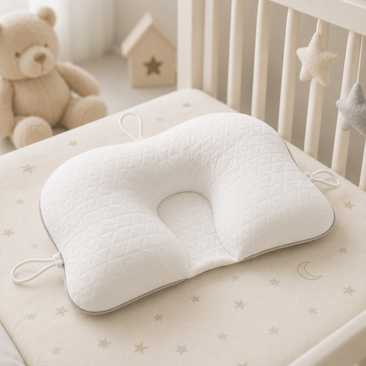 Breathable Baby Head Support Pillow – Soft Ergonomic Cushion for Infant Comfort & Restful Sleep | Thomler