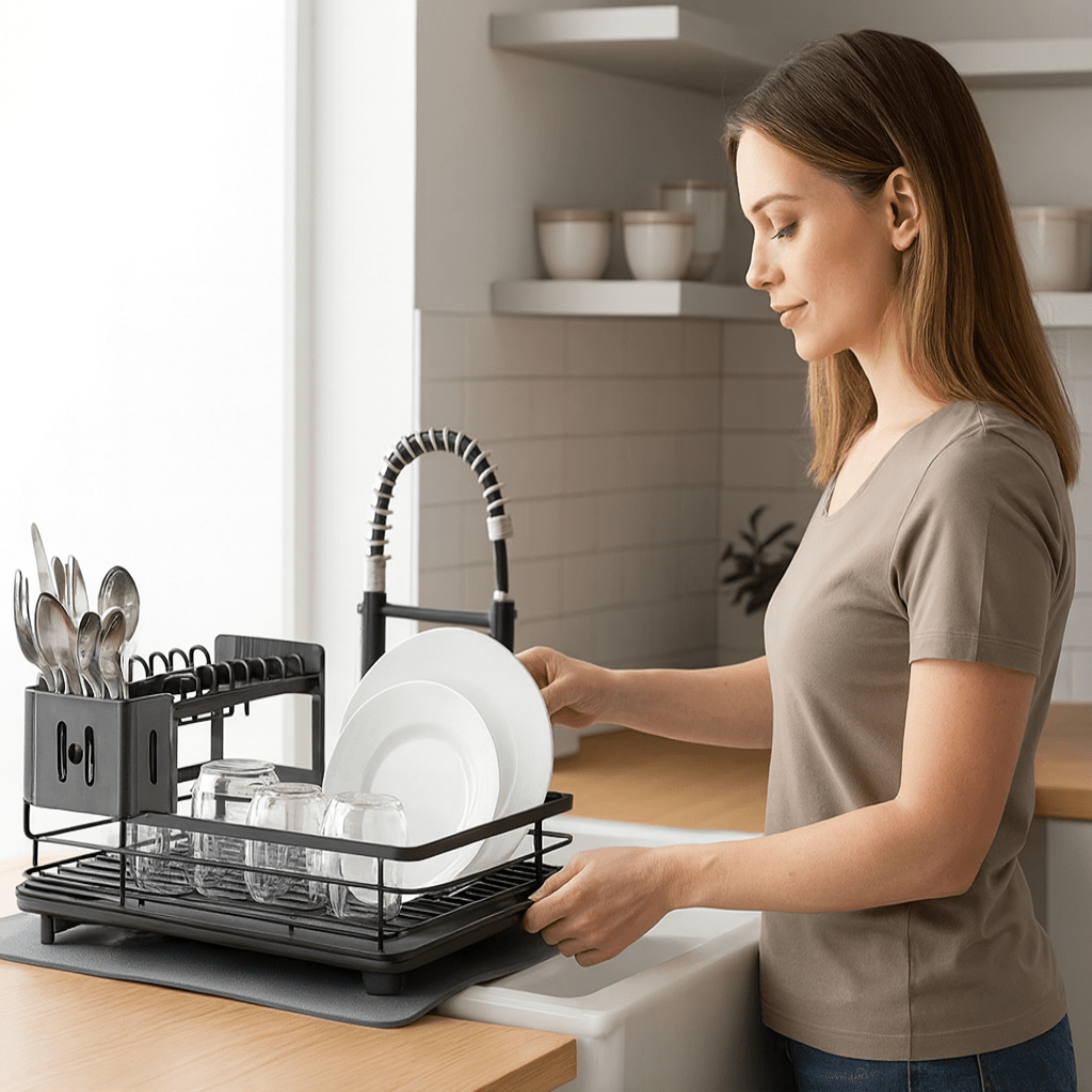 Collapsible Stainless Steel Dish Drying Rack – Space-Saving Sink Organizer for Kitchen Countertops | Thomler