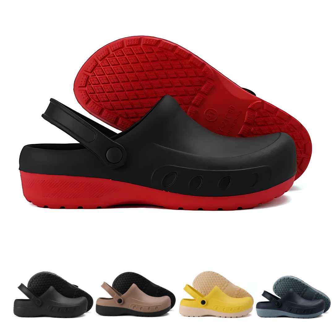 Professional Kitchen Clogs – Non-Slip Work Shoes for Chefs, Cooks & Food Service – Oil-Resistant Rubber Sole, Arch Support, Waterproof | Thomler