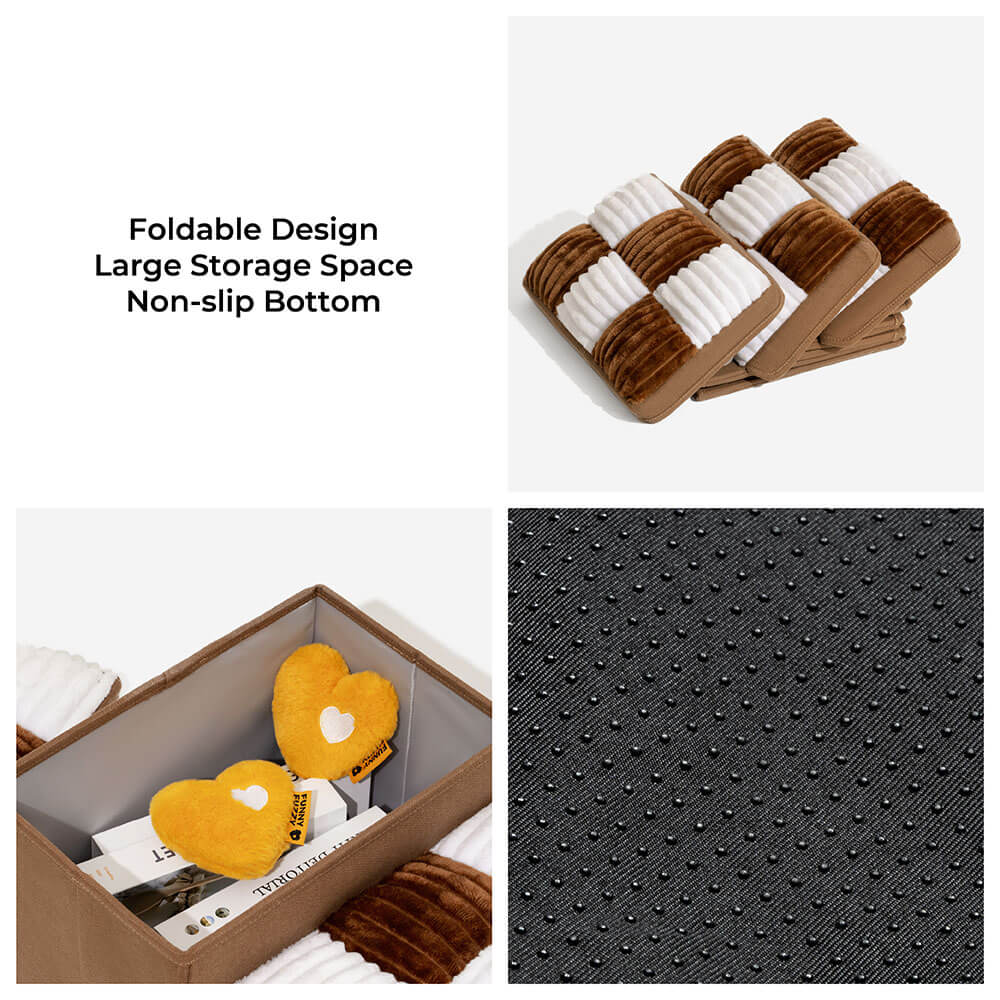 Pet Steps with Hidden Storage Compartments – Soft Padded Foldable Ramp for Small Dogs & Cats, Non-Slip Base | Thomler