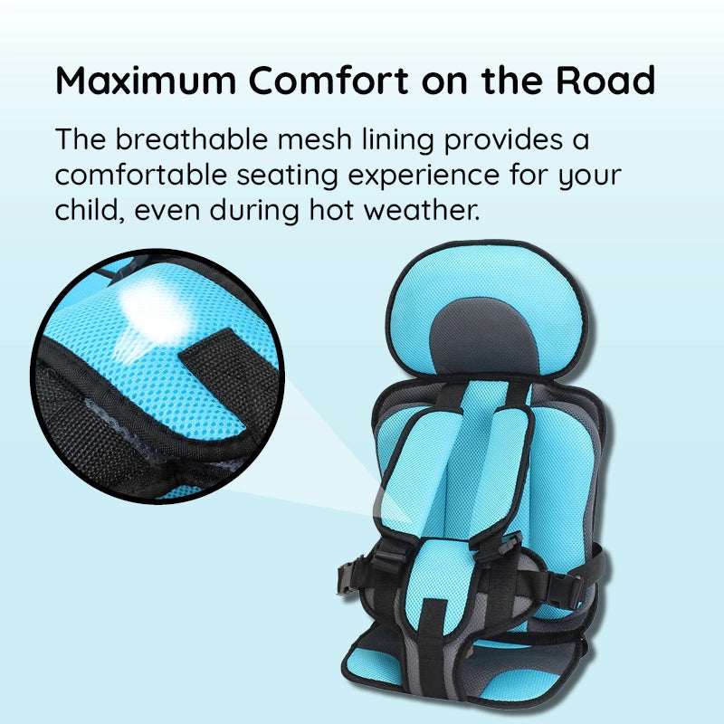 Portable Booster Seat with Safety Harness for Kids – Adjustable Travel Car Seat Cushion with Breathable Mesh and Soft Padding – Ages 0-12 | Thomler