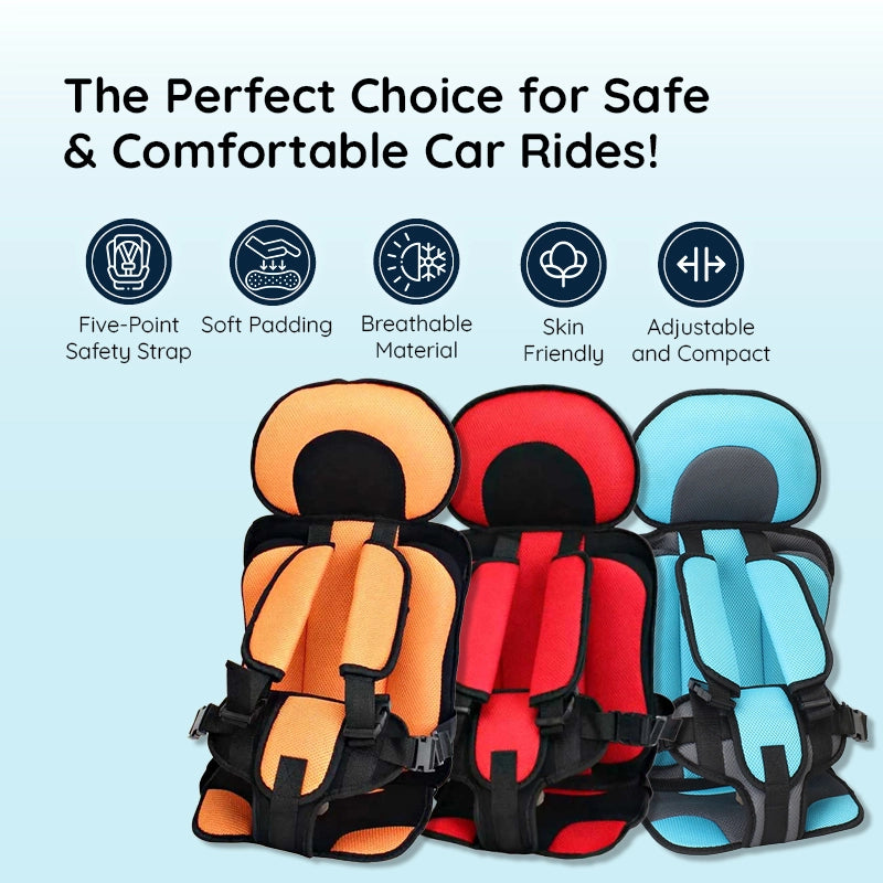 Portable Booster Seat with Safety Harness for Kids – Adjustable Travel Car Seat Cushion with Breathable Mesh and Soft Padding – Ages 0-12 | Thomler
