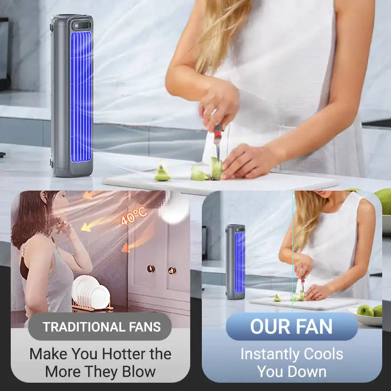 Personal Desktop Air Cooler with Three Fan Speeds for Office, Bedroom & Travel | USB Rechargeable Compact Cooling Fan | Thomler