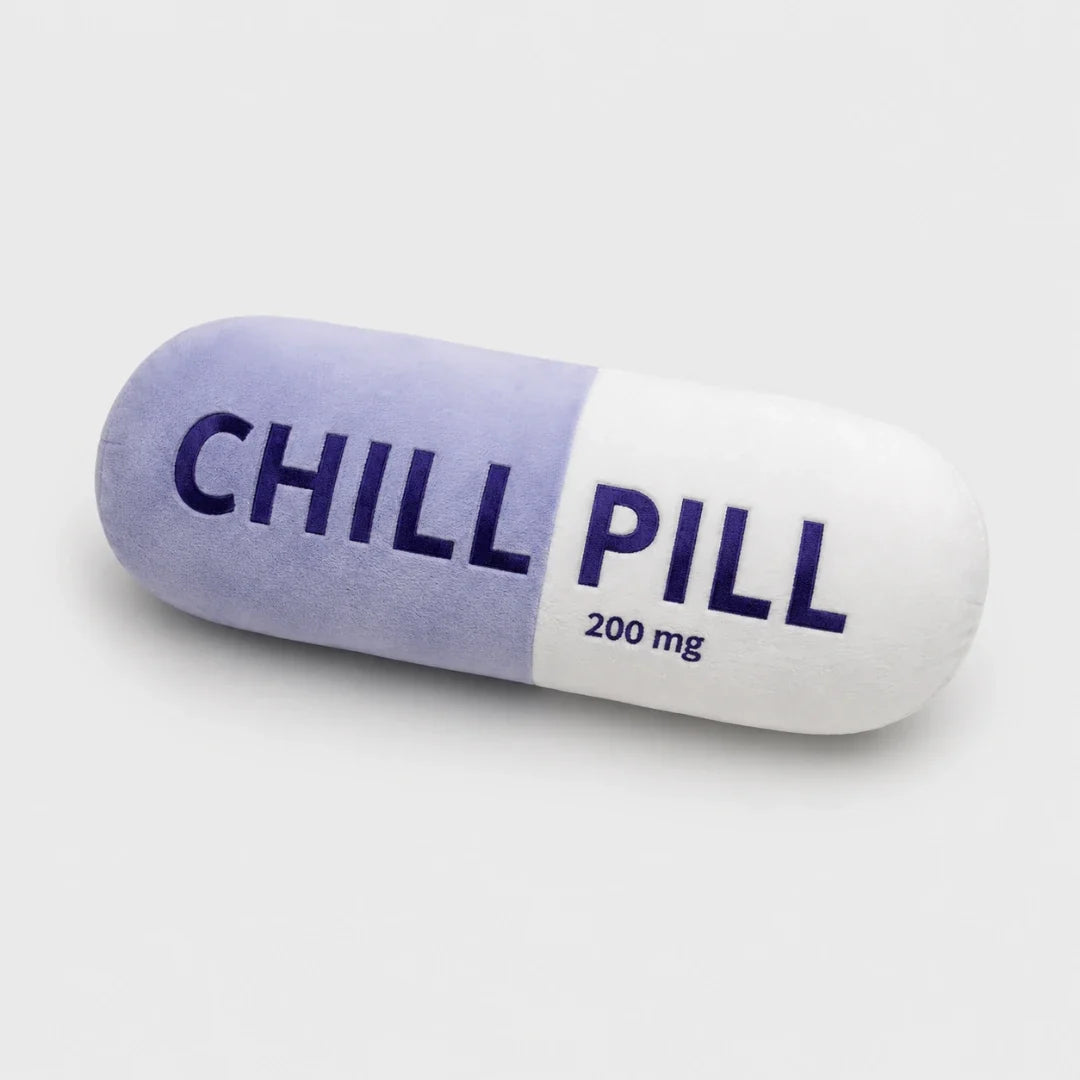 Oversized Pill-Shaped Throw Pillow – Humor & Comfort for Couch, Bed, Dorm – Soft Plush Novelty Cushion for Living Room, Office, Bedroom | Thomler