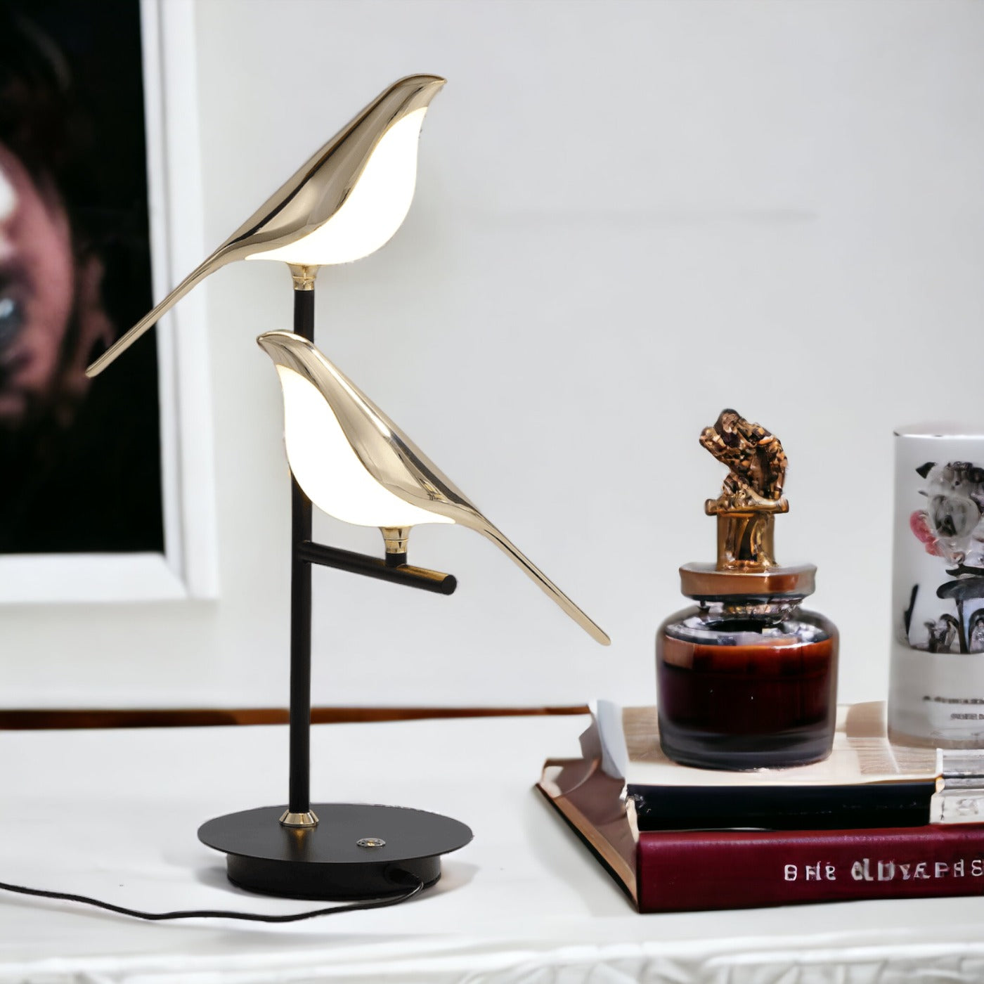 Metal Bird Wall Sconce LED Fixture Gold Decorative Light for Living Room Bedroom Hallway Modern Home Accent Lighting | Thomler