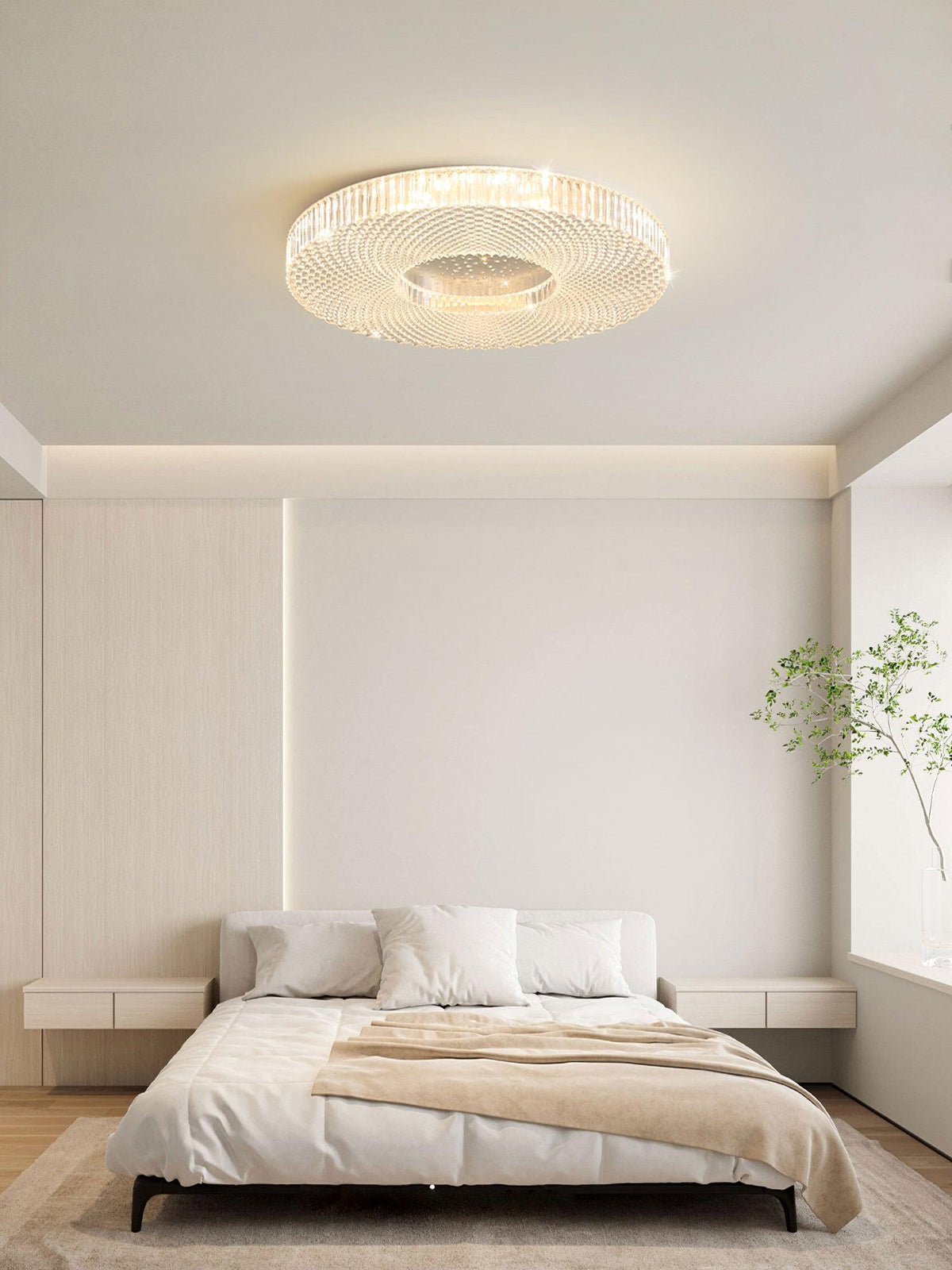 Modern LED Flush Mount Ceiling Light with Acrylic Shade – Gold or White Finish | Thomler