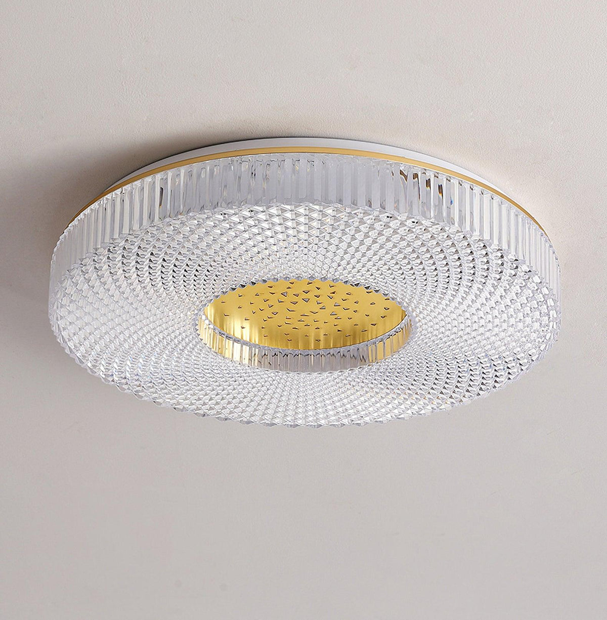 Modern LED Flush Mount Ceiling Light with Acrylic Shade – Gold or White Finish | Thomler