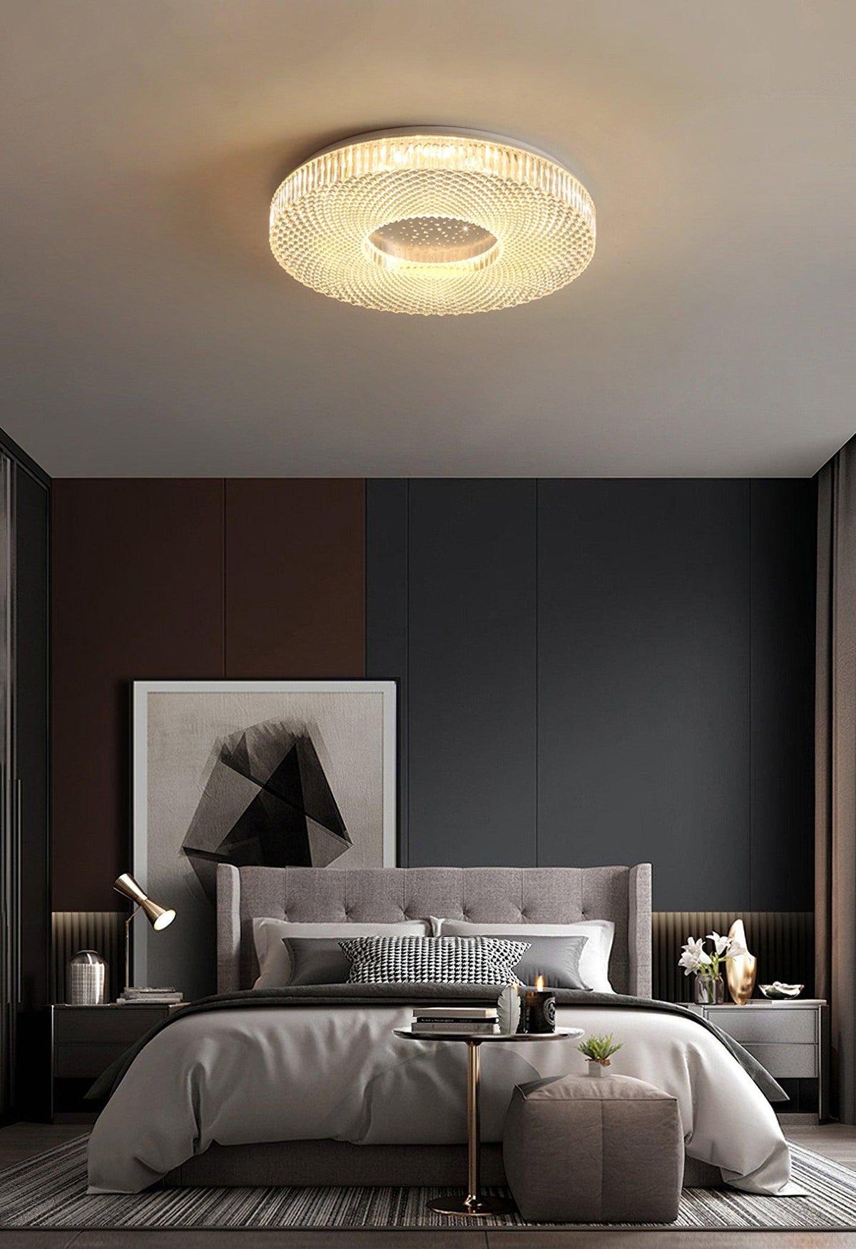 Modern LED Flush Mount Ceiling Light with Acrylic Shade – Gold or White Finish | Thomler