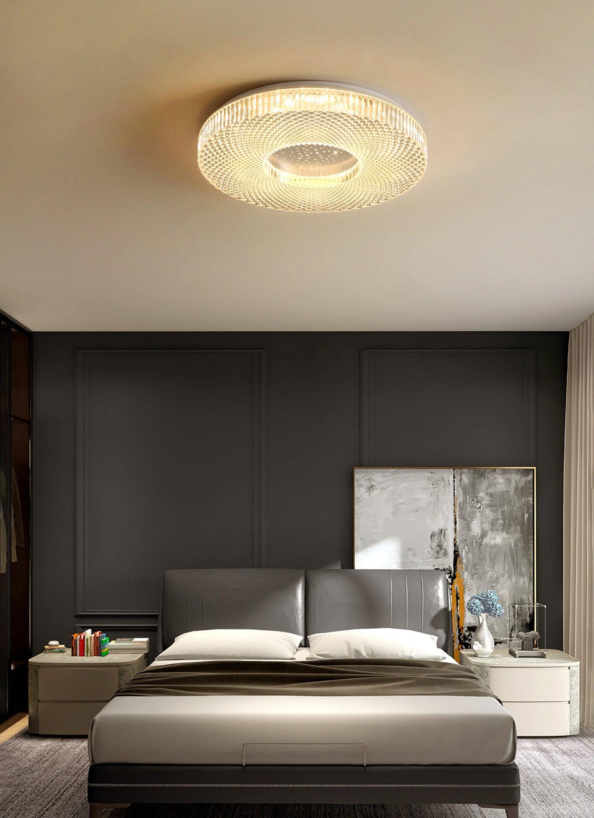 Modern LED Flush Mount Ceiling Light with Acrylic Shade – Gold or White Finish | Thomler