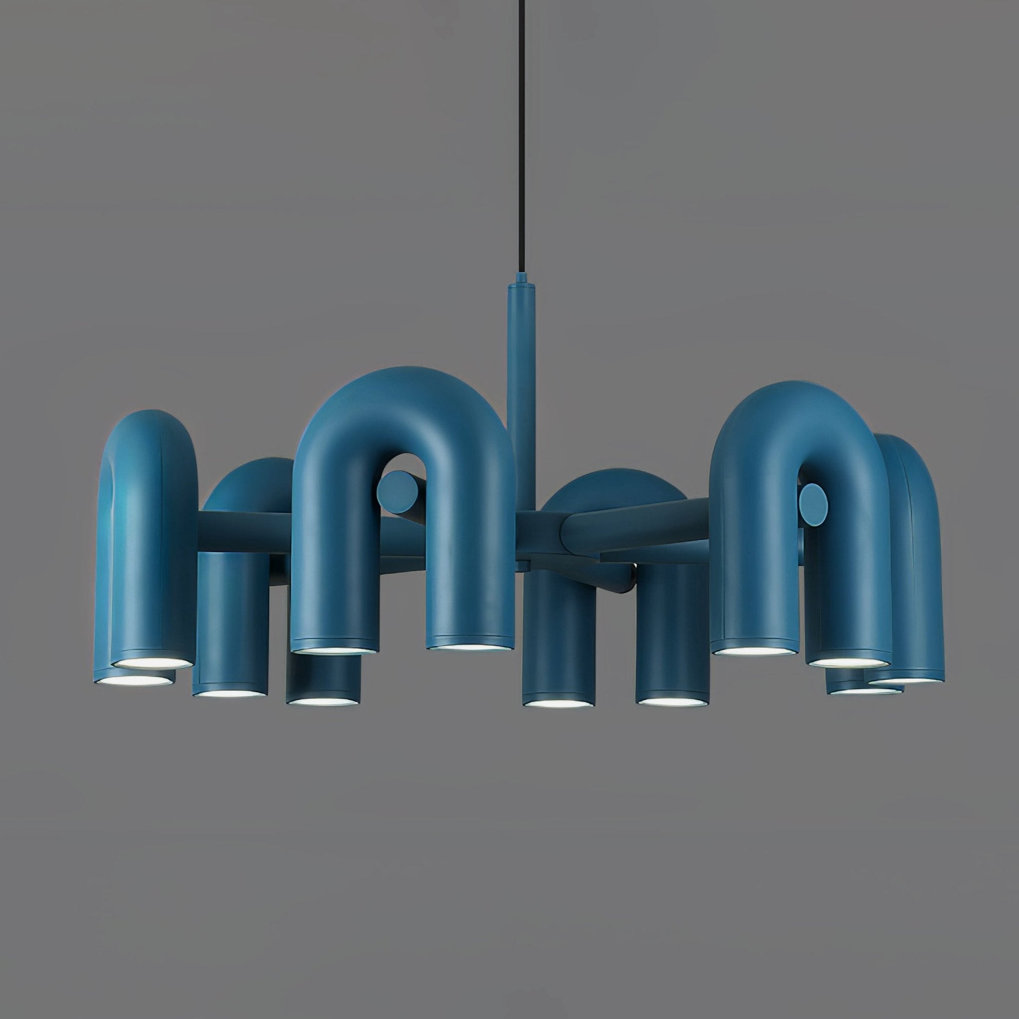 Aluminum U-Shape LED Chandelier 39.4 in Adjustable Ceiling Indoor Lighting Modern Modular Fixture for Living Room Dining Room Bedroom | Thomler