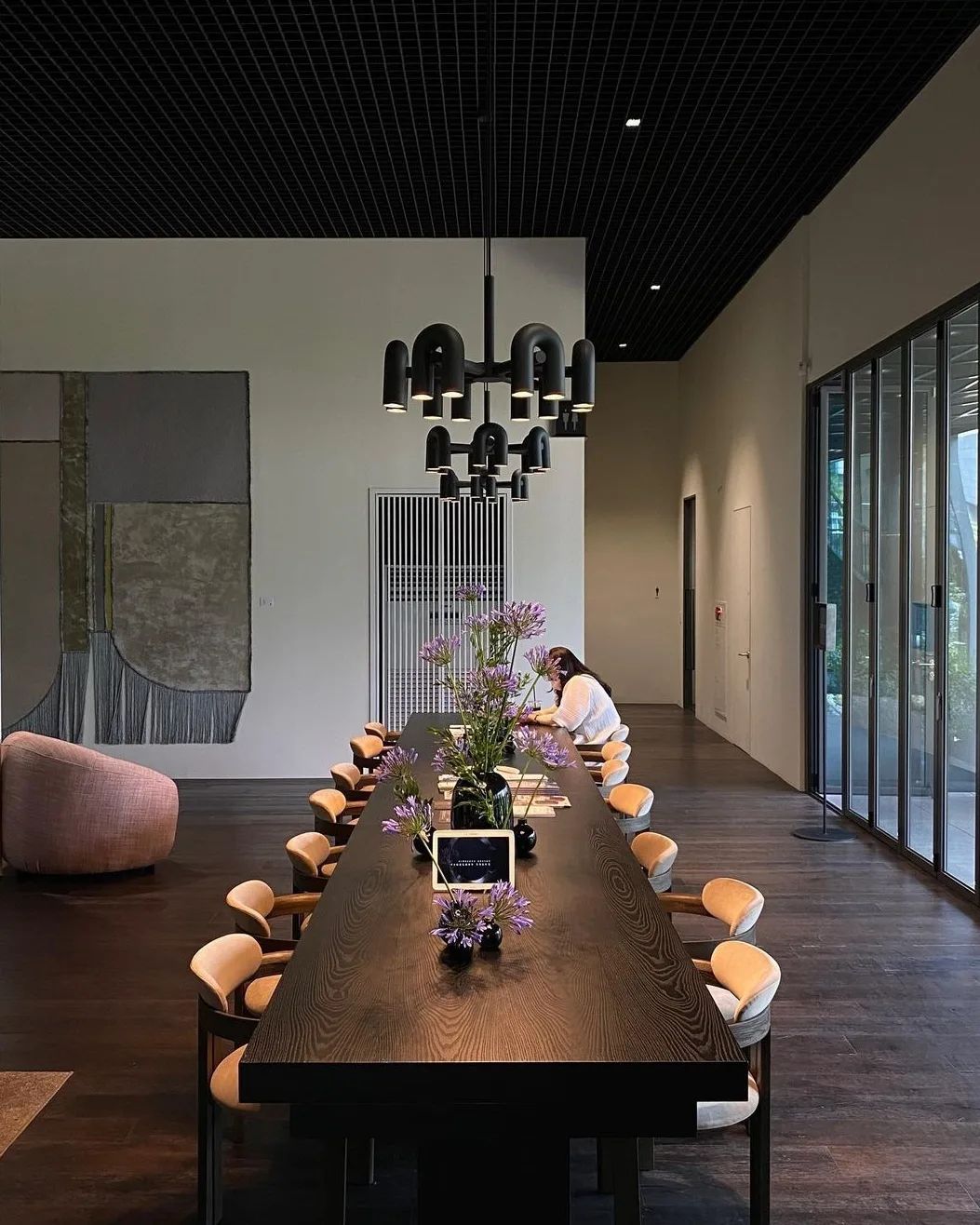 Aluminum U-Shape LED Chandelier 39.4 in Adjustable Ceiling Indoor Lighting Modern Modular Fixture for Living Room Dining Room Bedroom | Thomler