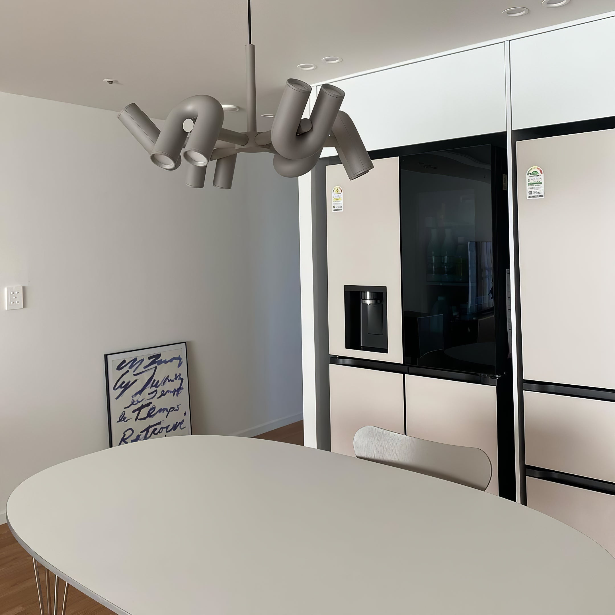 Aluminum U-Shape LED Chandelier 39.4 in Adjustable Ceiling Indoor Lighting Modern Modular Fixture for Living Room Dining Room Bedroom | Thomler