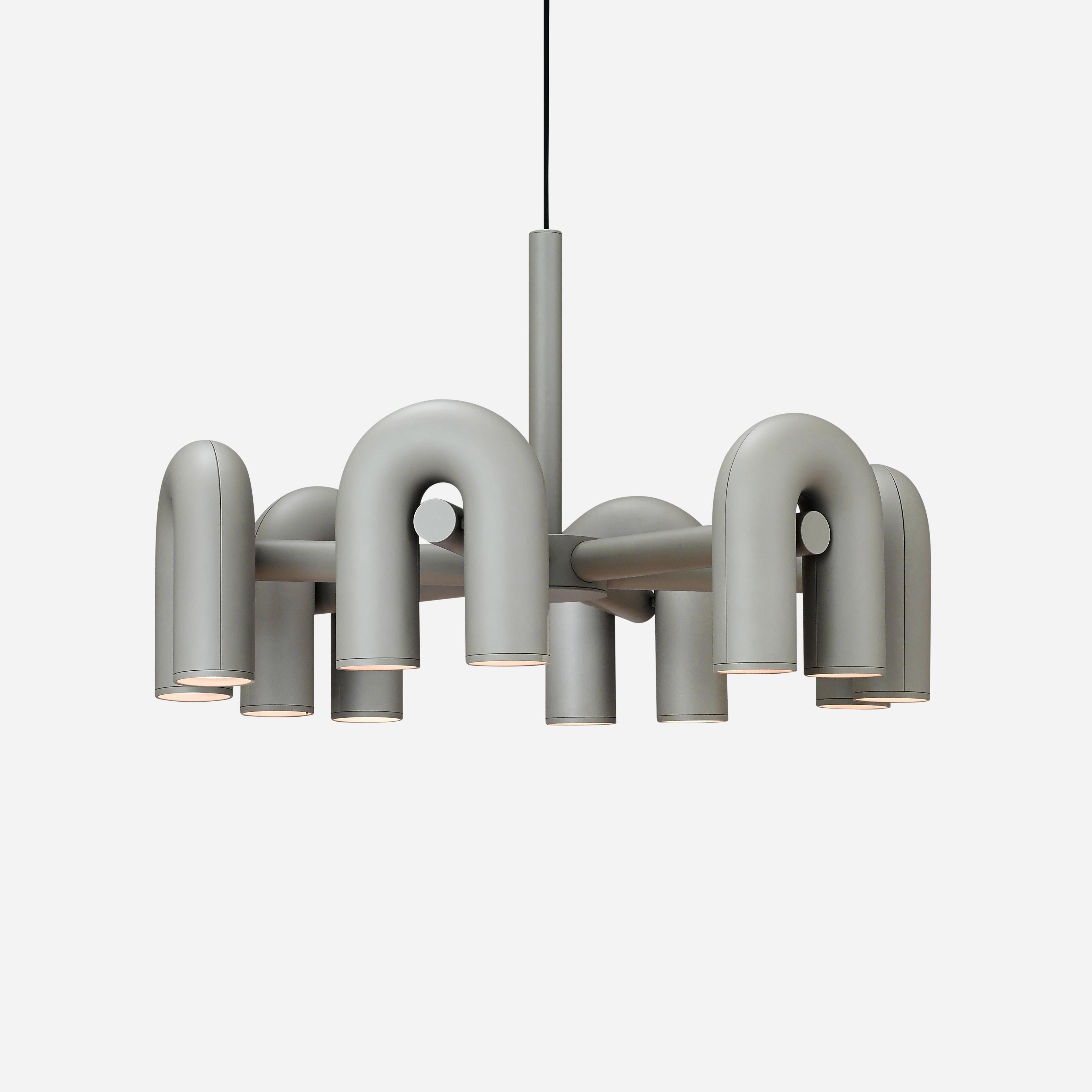 Aluminum U-Shape LED Chandelier 39.4 in Adjustable Ceiling Indoor Lighting Modern Modular Fixture for Living Room Dining Room Bedroom | Thomler