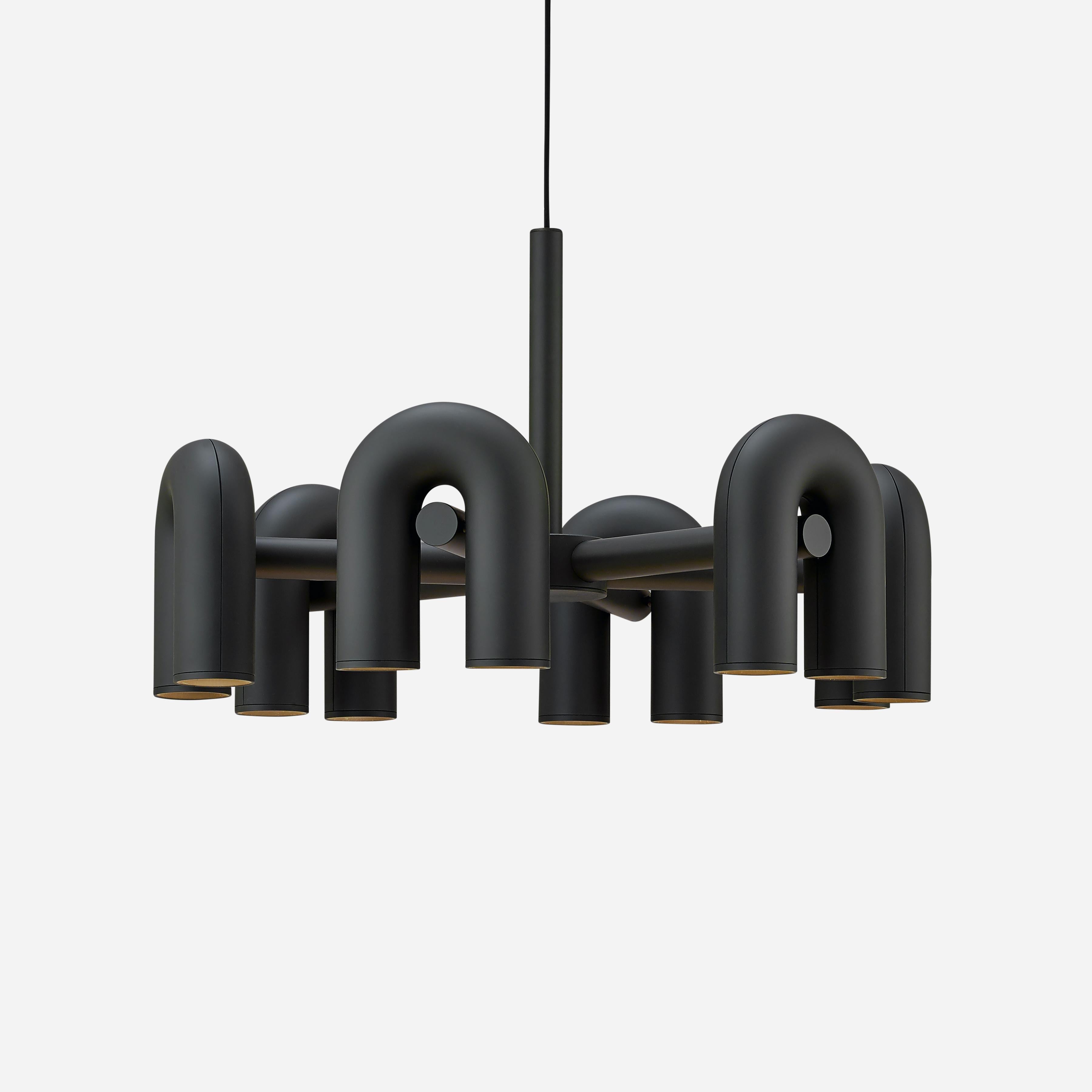Aluminum U-Shape LED Chandelier 39.4 in Adjustable Ceiling Indoor Lighting Modern Modular Fixture for Living Room Dining Room Bedroom | Thomler