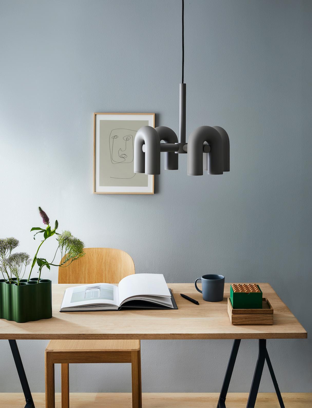 Aluminum U-Shape LED Chandelier 39.4 in Adjustable Ceiling Indoor Lighting Modern Modular Fixture for Living Room Dining Room Bedroom | Thomler