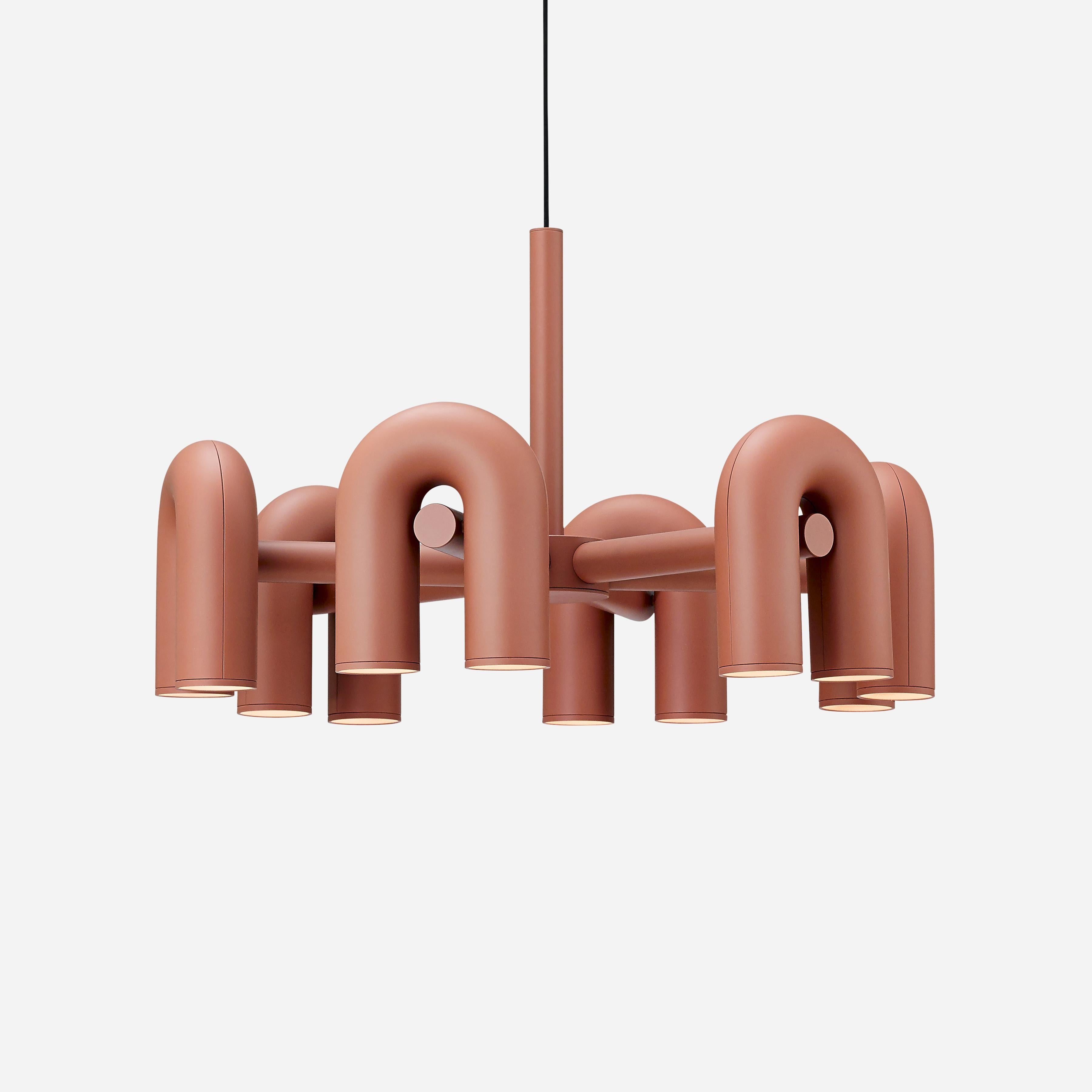 Aluminum U-Shape LED Chandelier 39.4 in Adjustable Ceiling Indoor Lighting Modern Modular Fixture for Living Room Dining Room Bedroom | Thomler