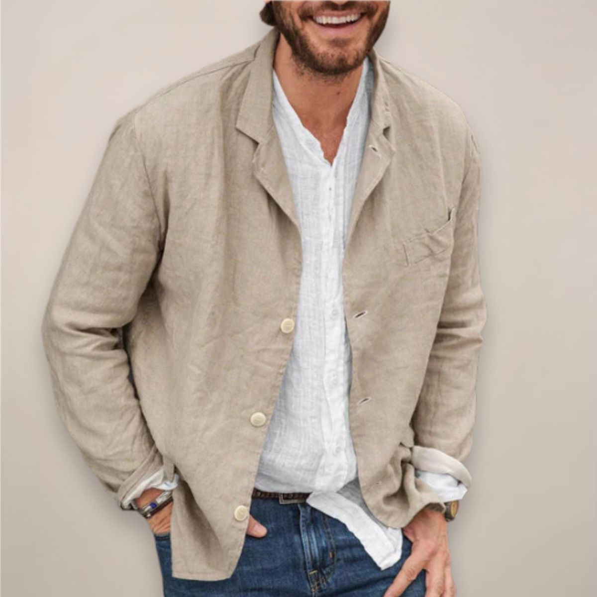 Breathable Linen Sport Coat for Men – Unstructured Summer Jacket with Patch Pocket – Lightweight Casual Blazer for Everyday | Thomler