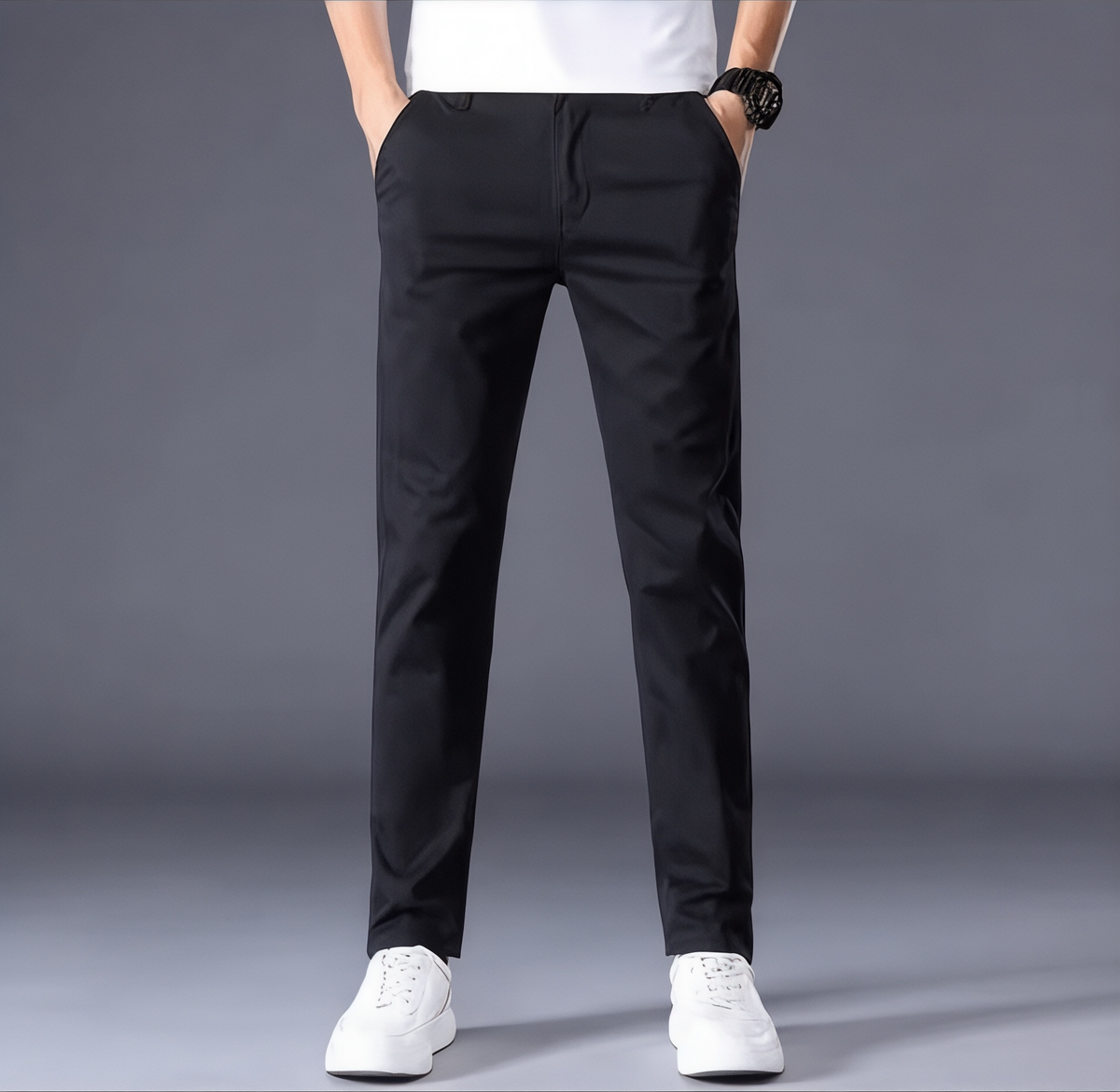 Men's Tailored Dress Pants – Streamlined Silhouette with Modern Waistband Design | Thomler