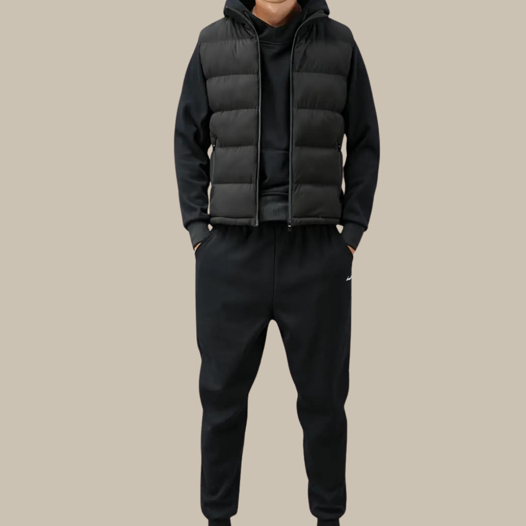 Men's Quilted Puffer Vest with Stand-Up Collar & Full Zipper for Layering | Thomler