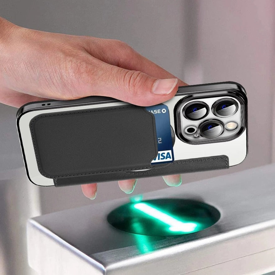 Transparent Card Holder iPhone Case with MagSafe Magnetic Wallet & RFID Protection for 12 13 14 15 16 17 Pro Max Air Plus | Thomler