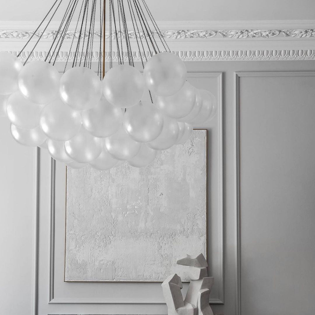 Pendant Light Frosted Glass Sphere Cluster Ø 80.0 cm Gold Dining Room Kitchen Island Cloud Chandelier Hanging Ceiling Light | Thomler
