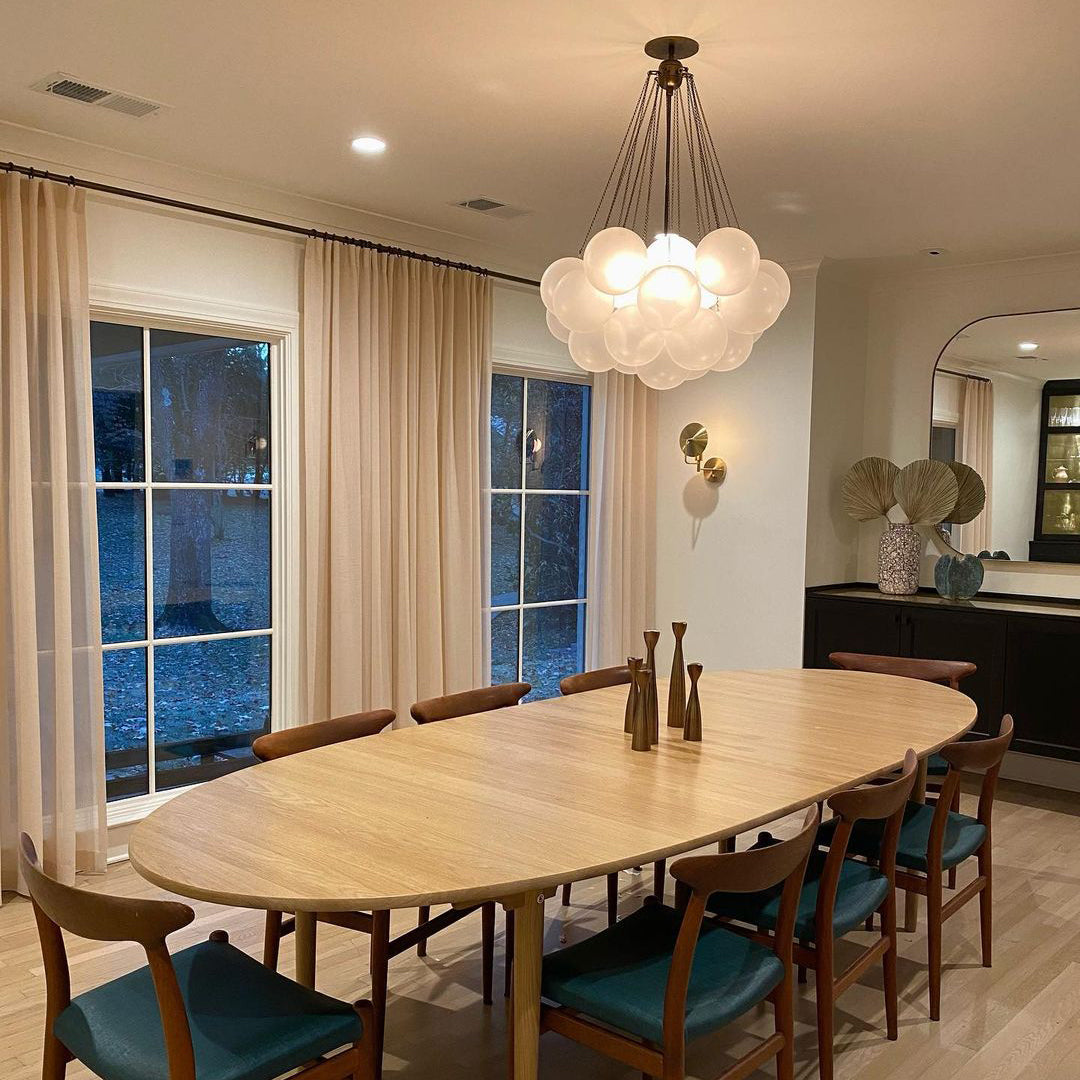 Pendant Light Frosted Glass Sphere Cluster Ø 80.0 cm Gold Dining Room Kitchen Island Cloud Chandelier Hanging Ceiling Light | Thomler