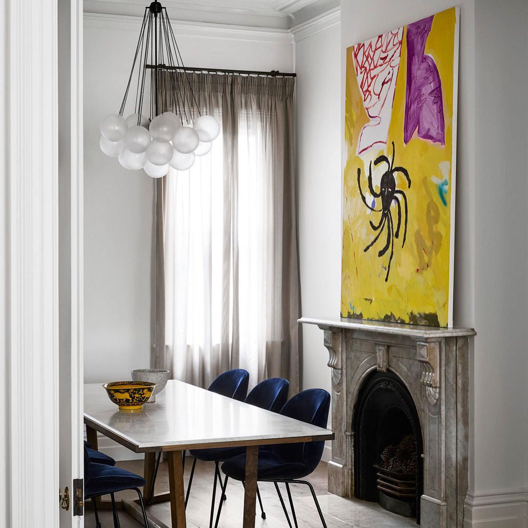 Pendant Light Frosted Glass Sphere Cluster Ø 80.0 cm Gold Dining Room Kitchen Island Cloud Chandelier Hanging Ceiling Light | Thomler