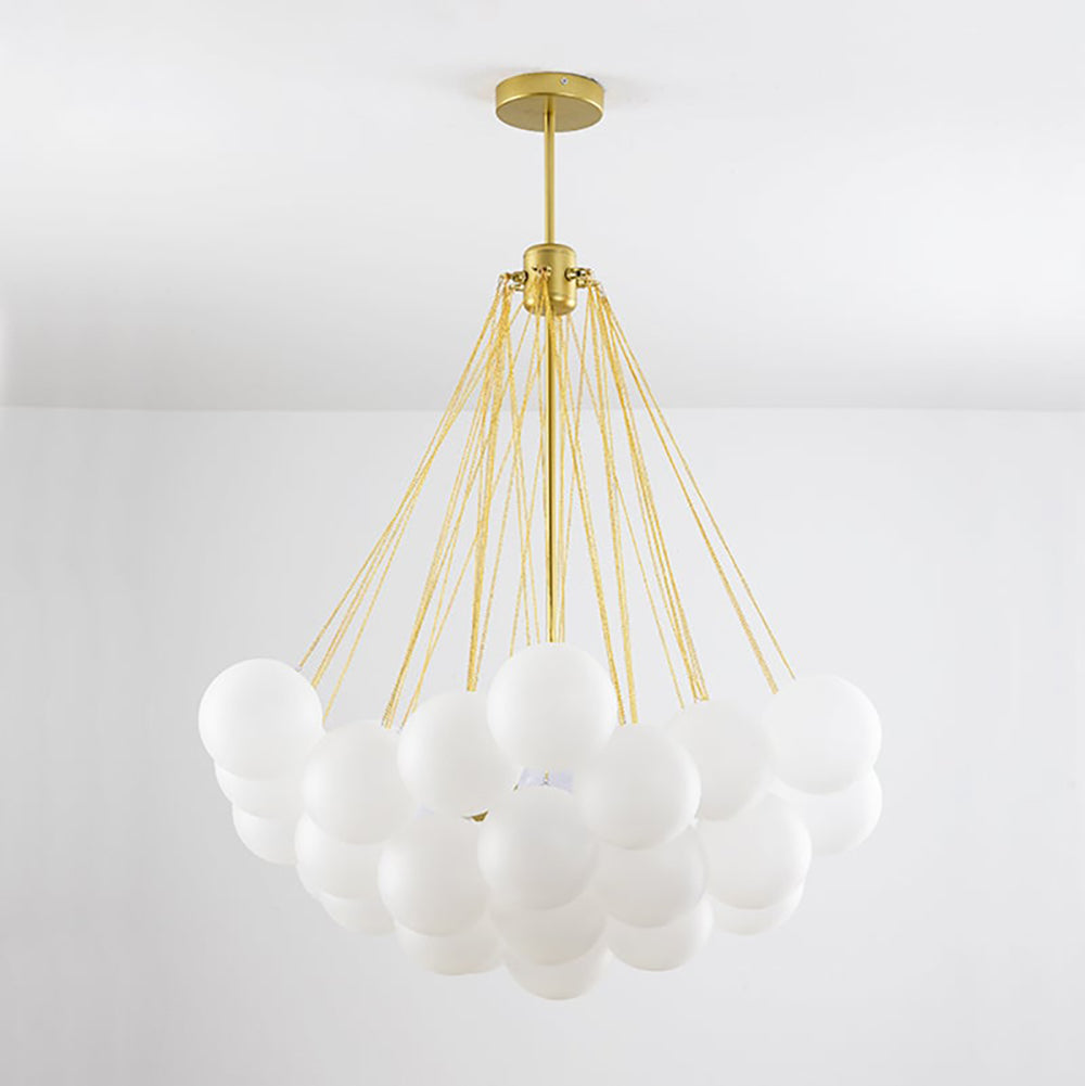 Pendant Light Frosted Glass Sphere Cluster Ø 80.0 cm Gold Dining Room Kitchen Island Cloud Chandelier Hanging Ceiling Light | Thomler