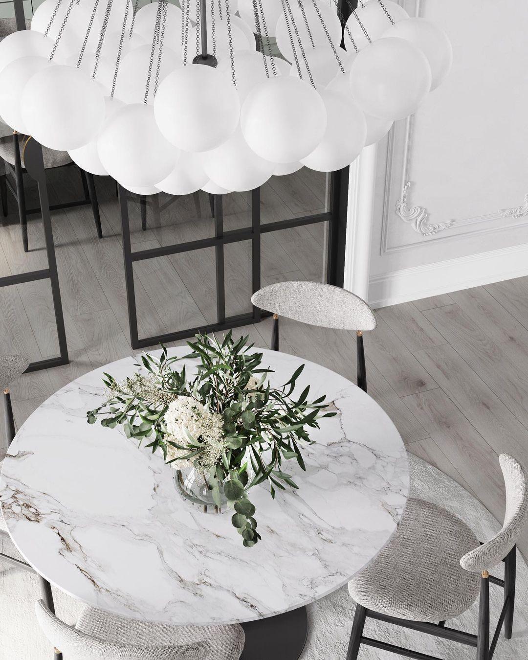 Frosted Glass Orb Chandelier 15.8 in x 33.5 in Indoor Ceiling Light 19-73 Heads Adjustable Modern Dining Room Living Room Pendant Fixture | Thomler
