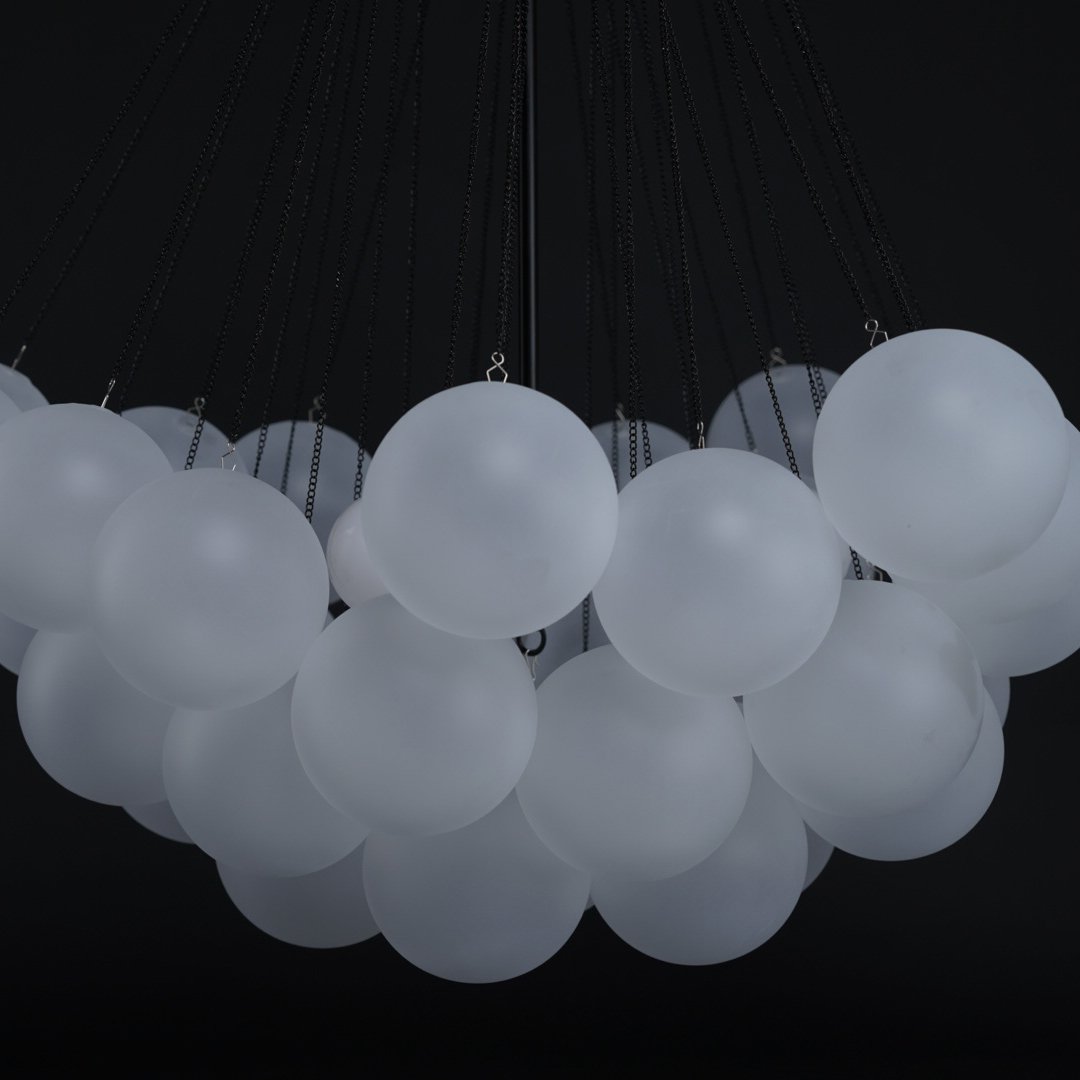Pendant Light Frosted Glass Sphere Cluster Ø 80.0 cm Gold Dining Room Kitchen Island Cloud Chandelier Hanging Ceiling Light | Thomler