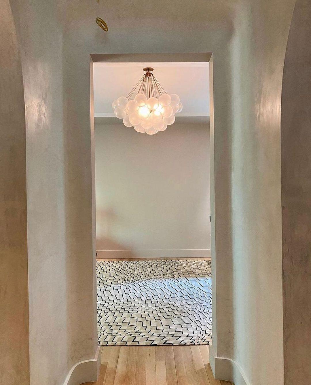Frosted Glass Orb Chandelier 15.8 in x 33.5 in Indoor Ceiling Light 19-73 Heads Adjustable Modern Dining Room Living Room Pendant Fixture | Thomler