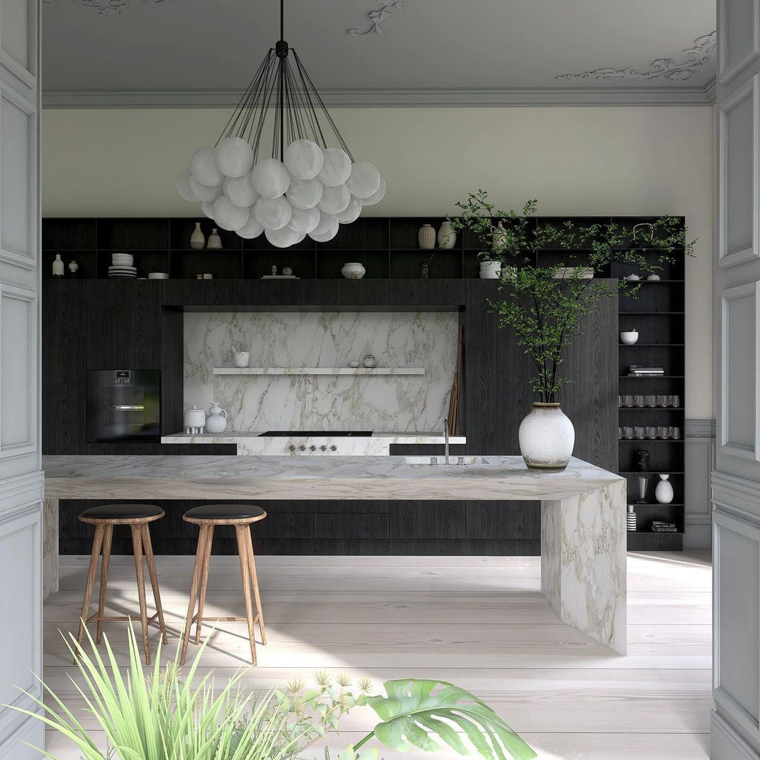 Pendant Light Frosted Glass Sphere Cluster Ø 80.0 cm Gold Dining Room Kitchen Island Cloud Chandelier Hanging Ceiling Light | Thomler