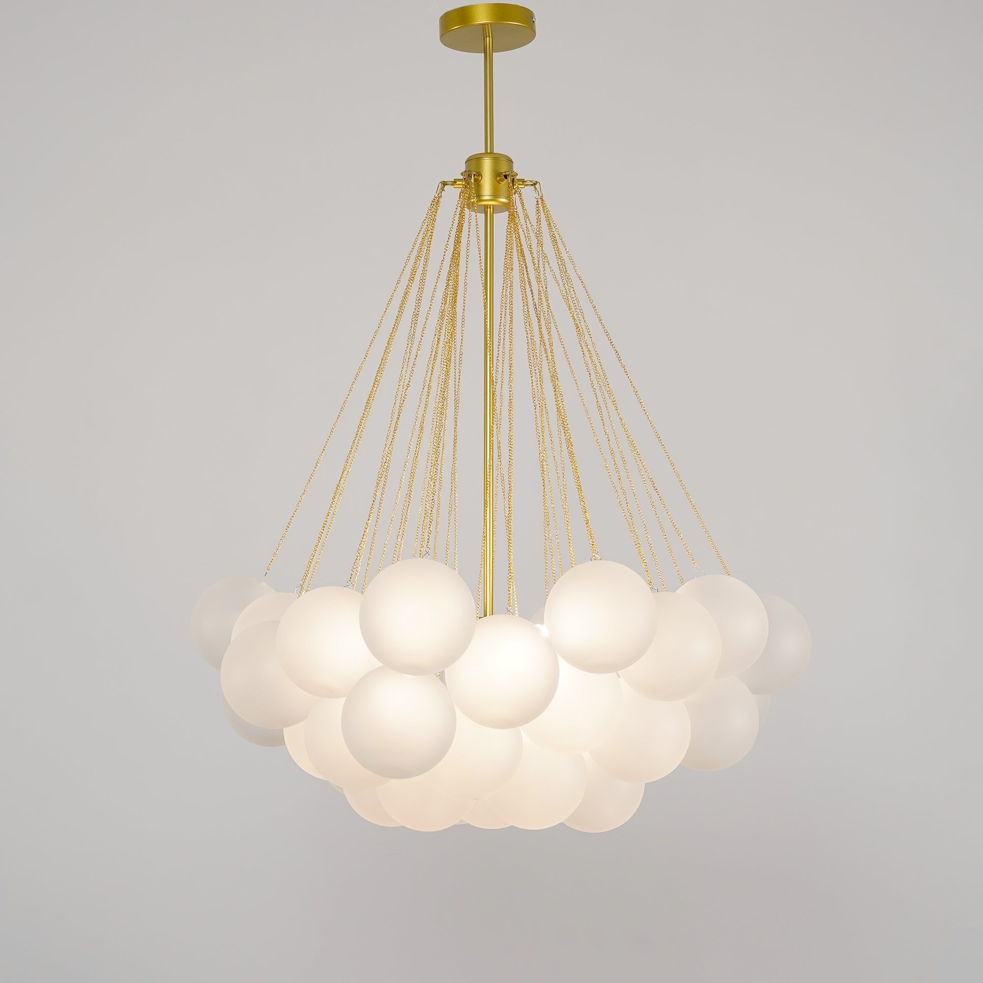 Pendant Light Frosted Glass Sphere Cluster Ø 80.0 cm Gold Dining Room Kitchen Island Cloud Chandelier Hanging Ceiling Light | Thomler