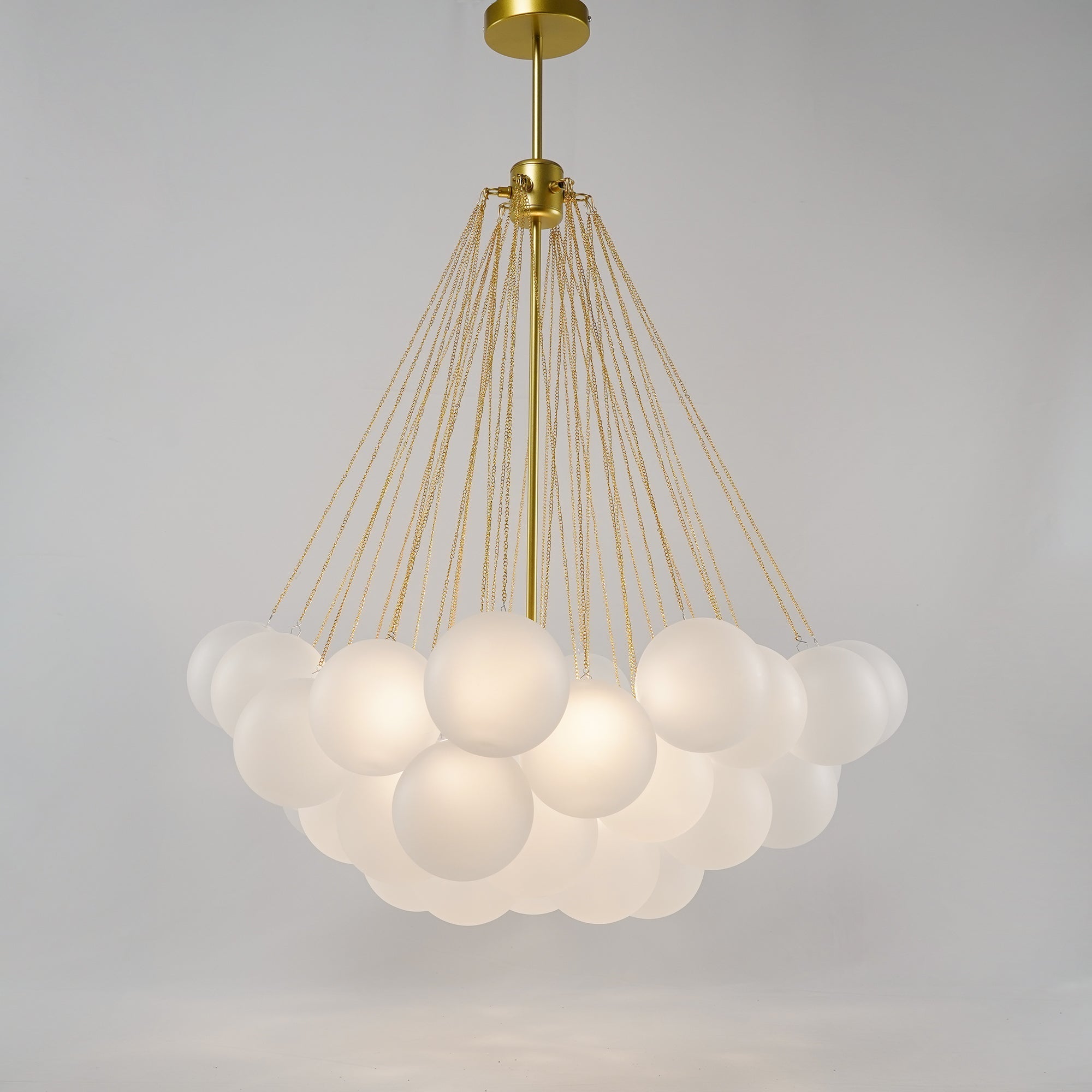 Pendant Light Frosted Glass Sphere Cluster Ø 80.0 cm Gold Dining Room Kitchen Island Cloud Chandelier Hanging Ceiling Light | Thomler