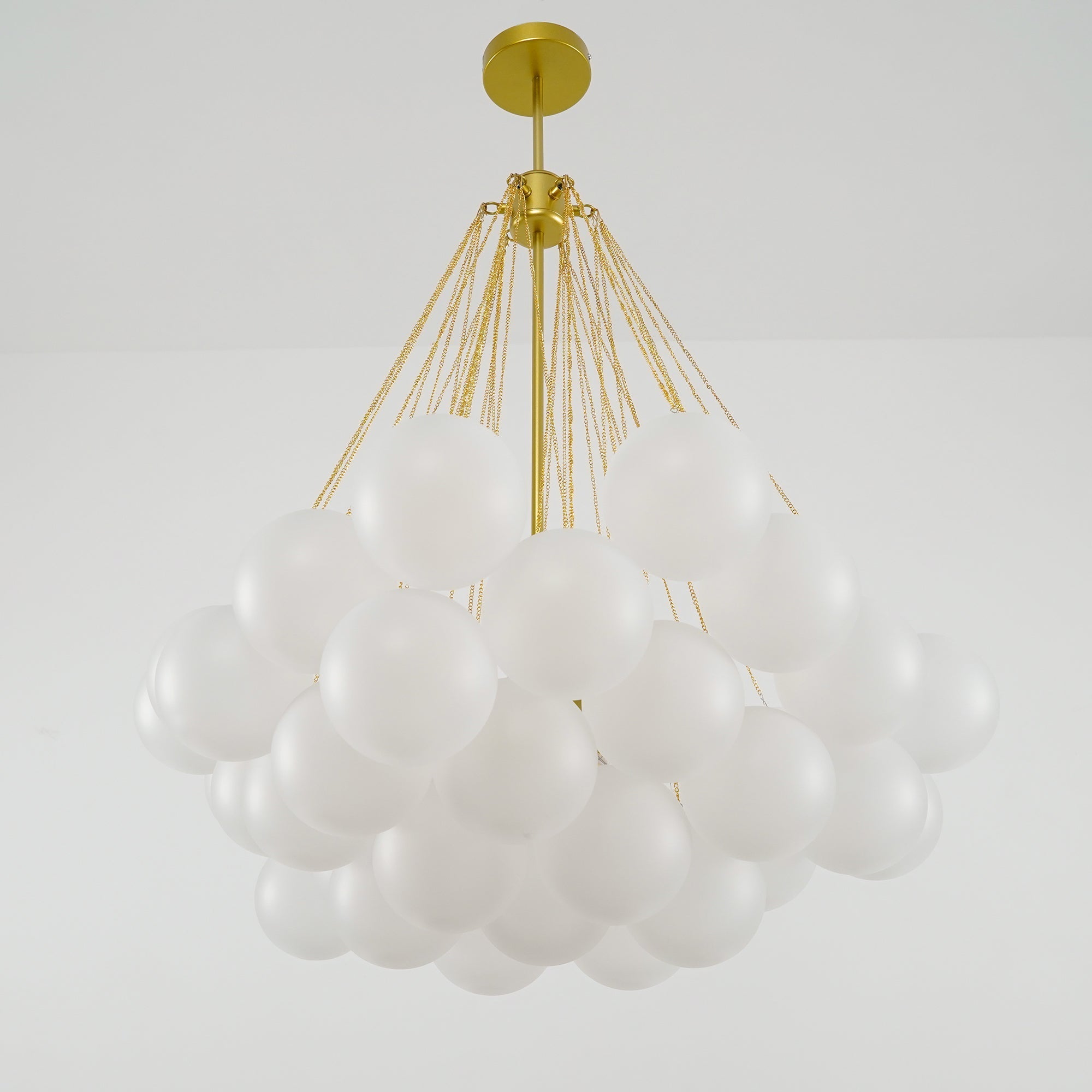 Pendant Light Frosted Glass Sphere Cluster Ø 80.0 cm Gold Dining Room Kitchen Island Cloud Chandelier Hanging Ceiling Light | Thomler