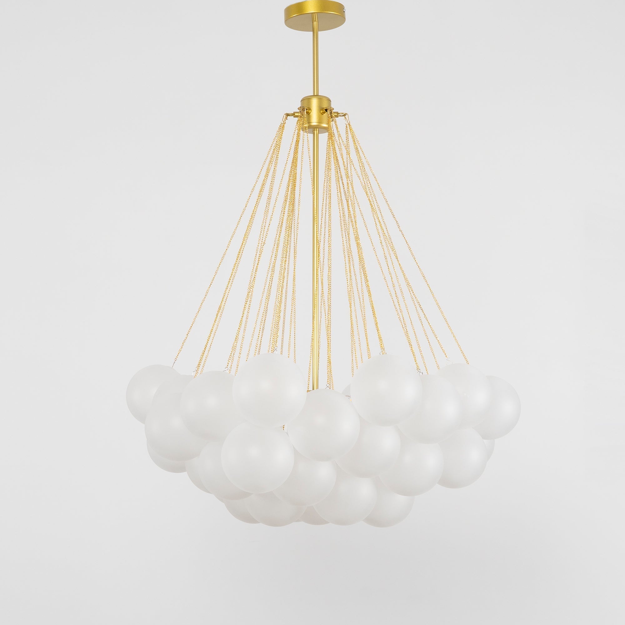 Pendant Light Frosted Glass Sphere Cluster Ø 80.0 cm Gold Dining Room Kitchen Island Cloud Chandelier Hanging Ceiling Light | Thomler