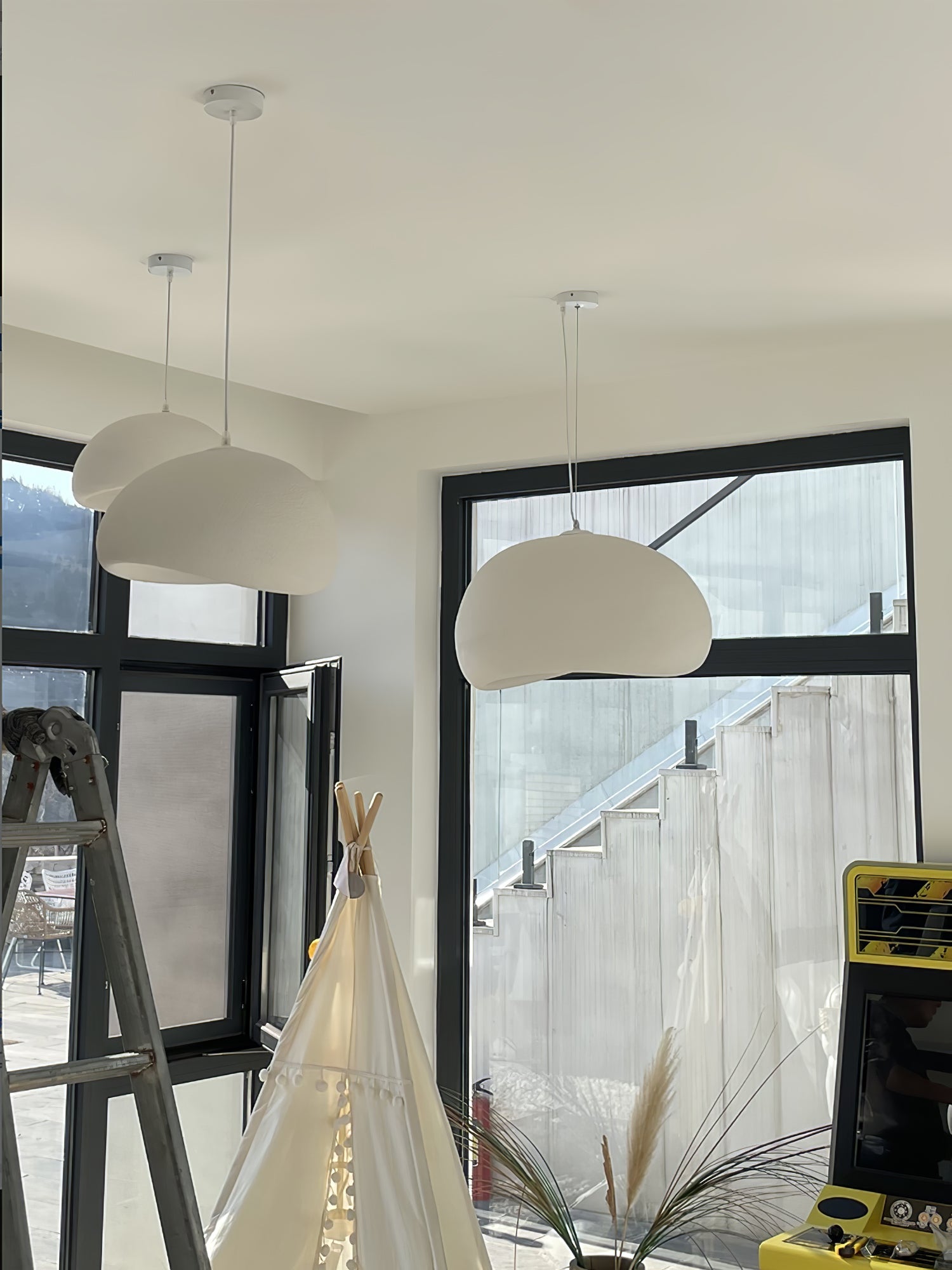 Khmara Pendant Light LED 11.8 in Grey Indoor Ceiling Lamp Adjustable Hanging | Thomler