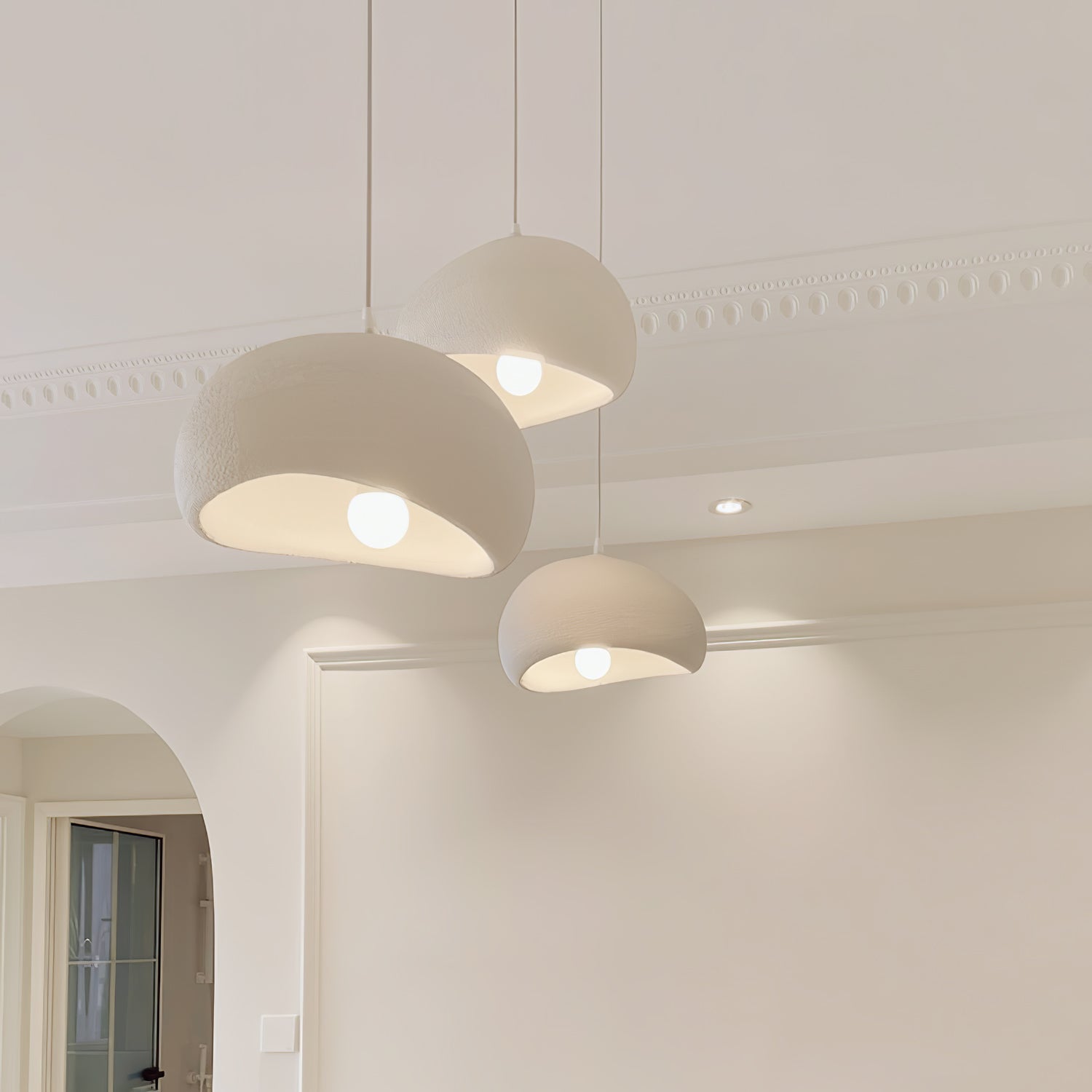 Khmara Pendant Light LED 11.8 in Grey Indoor Ceiling Lamp Adjustable Hanging | Thomler