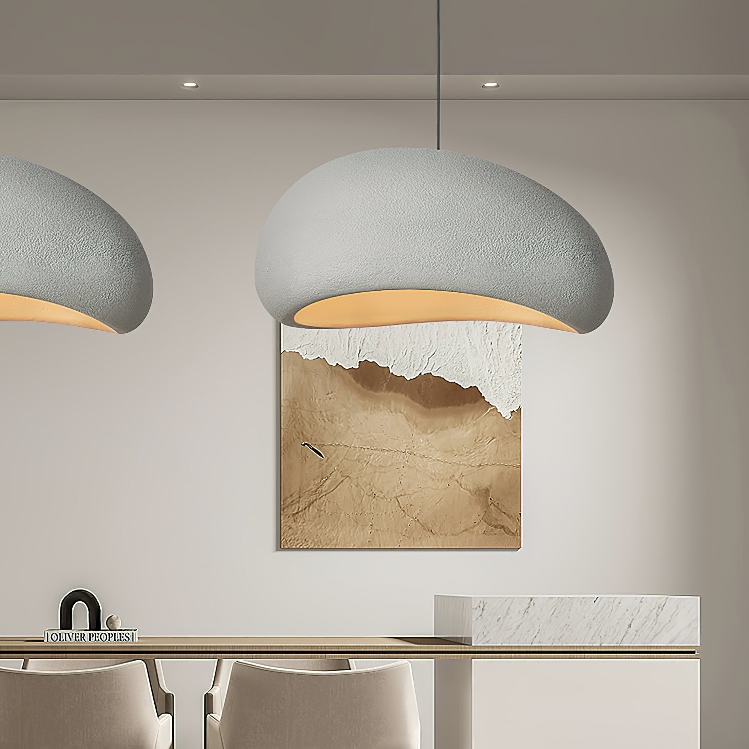 Khmara Pendant Light LED 11.8 in Grey Indoor Ceiling Lamp Adjustable Hanging | Thomler