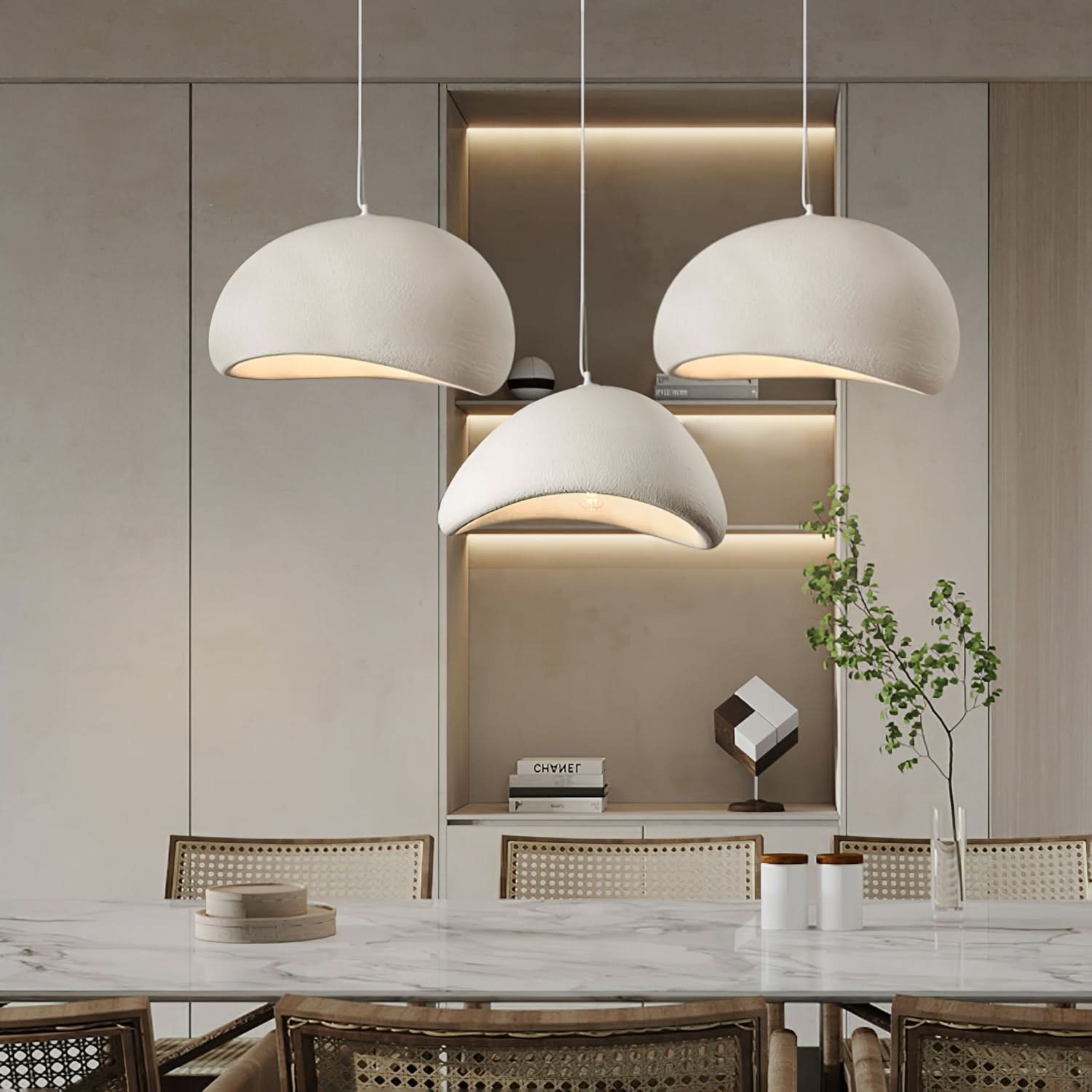 Pendant Light Polystyrene E27 Adjustable 120.0 cm White Dining Room Kitchen Hanging Ceiling Lamp Dimmable Modern | Thomler