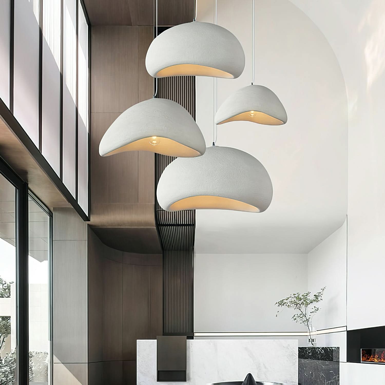Pendant Light Polystyrene E27 Adjustable 120.0 cm White Dining Room Kitchen Hanging Ceiling Lamp Dimmable Modern | Thomler