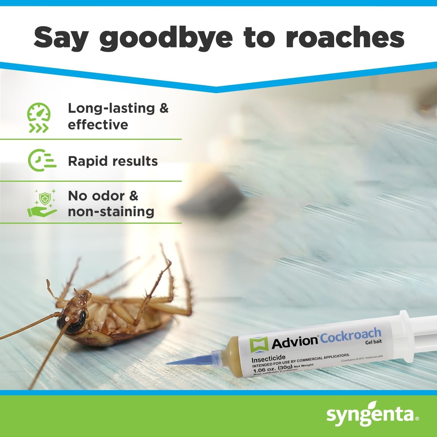 Roach Bait Gel Syringe for Indoor & Outdoor Pest Control, Non-Repellent Formula, Cockroach Killer for Kitchens & Homes | Thomler
