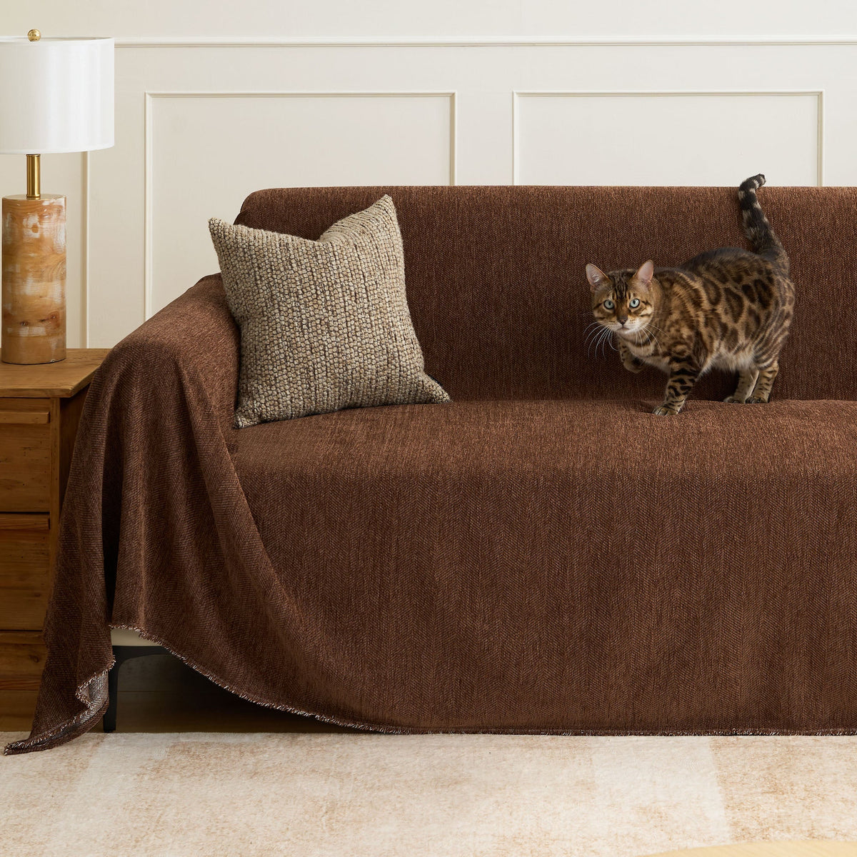 Textured Furniture Throw Blanket for Couches – Scratch-Resistant & Machine Washable | Thomler